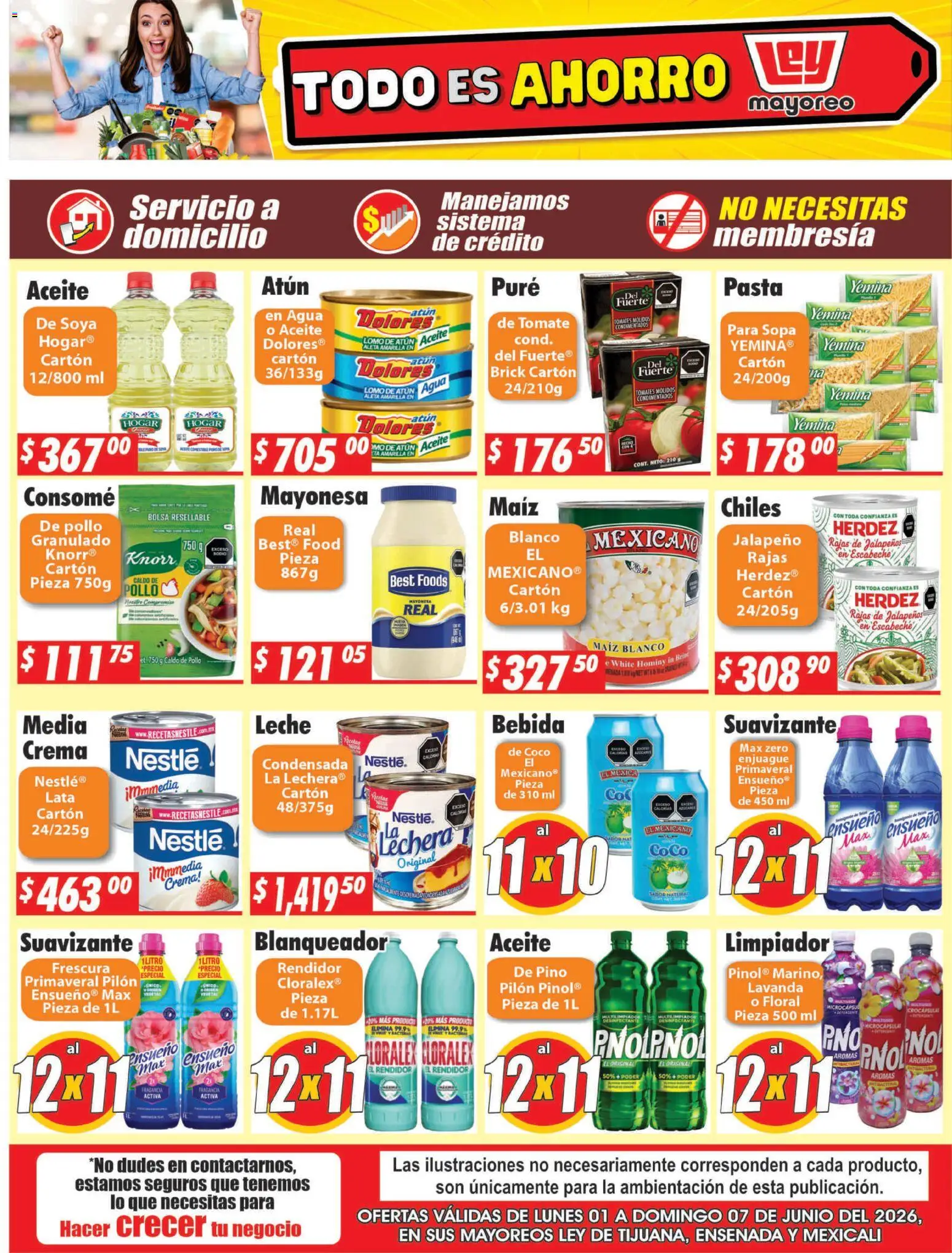 Nuevas ofertas de Casa Ley válidas en toda la República Mexicana desde el 01.06.2026. ¡Encuentra las mejores ofertas en Casa Ley folleto Frontera! | Página: 2 | Productos: Crema, Leche, Suavizante, Limpiador