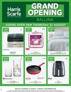 Preview of Harris Scarfe catalogue Grand Opening - valid from 27/08/2026