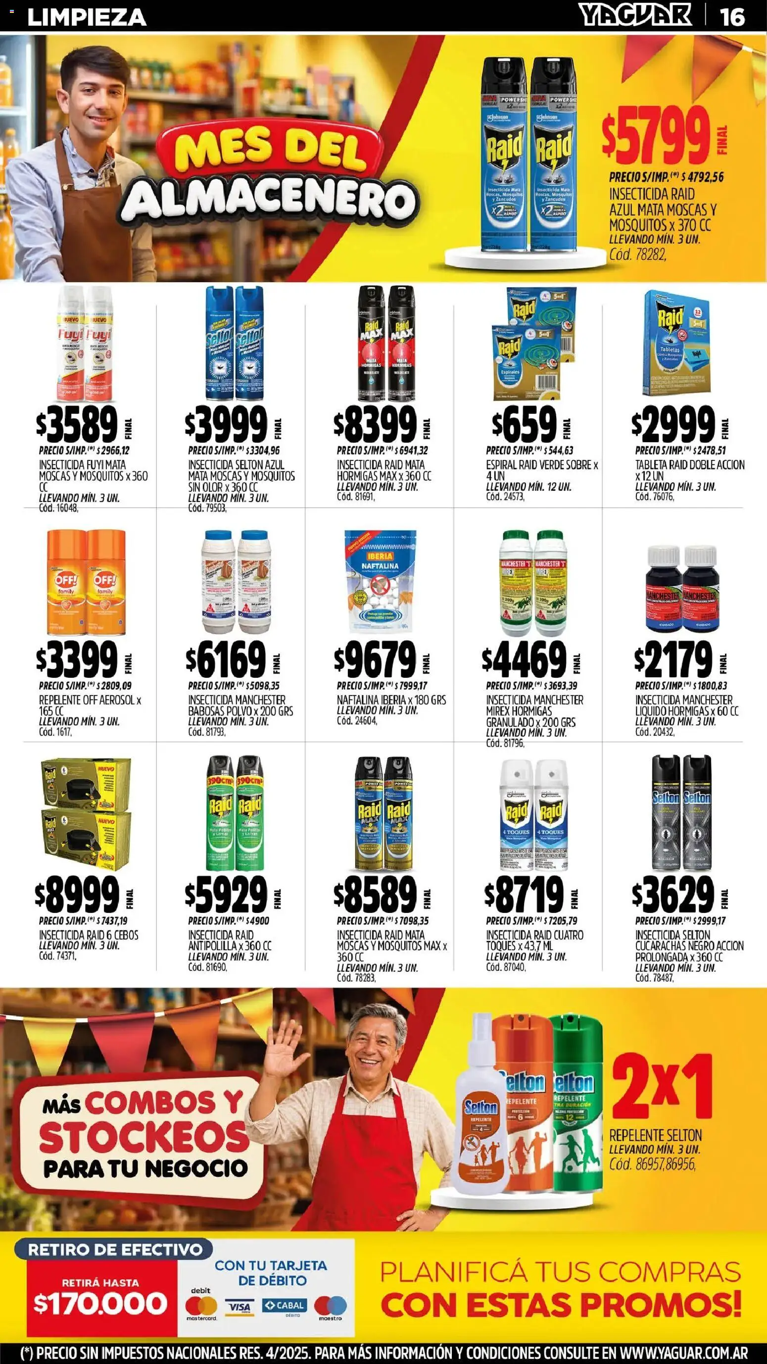 Yaguar - Oferta Semanal Mar del Plata │ válido desde el 31/08/2026 | Página: 16 | Productos: Mata moscas, Repelente, Sobre, Polvo