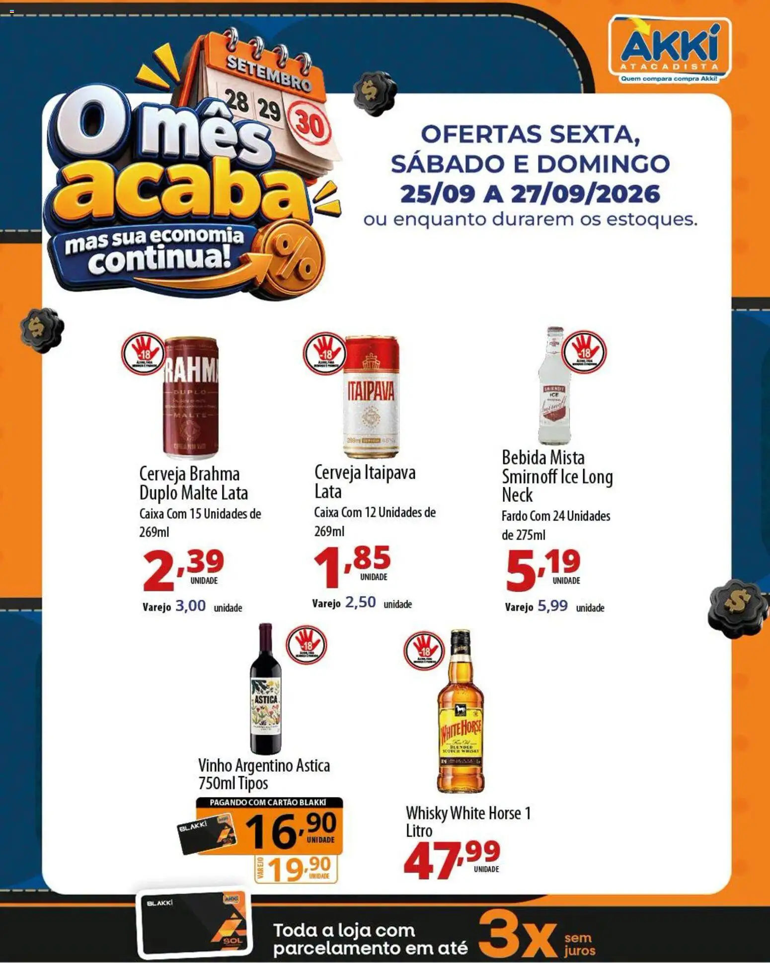 Akki Atacadista Folheto - válido de 25/09/2026 | Página: 5 | Produtos: Caixa, Vinho, Cerveja, Bebida