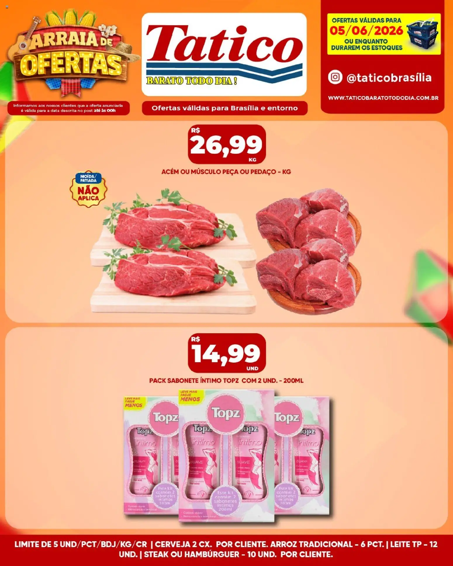 Tatico Folheto - válido de 05.06.2026 | Página: 11 | Produtos: Acém, Arroz, Hambúrguer, Sabonete