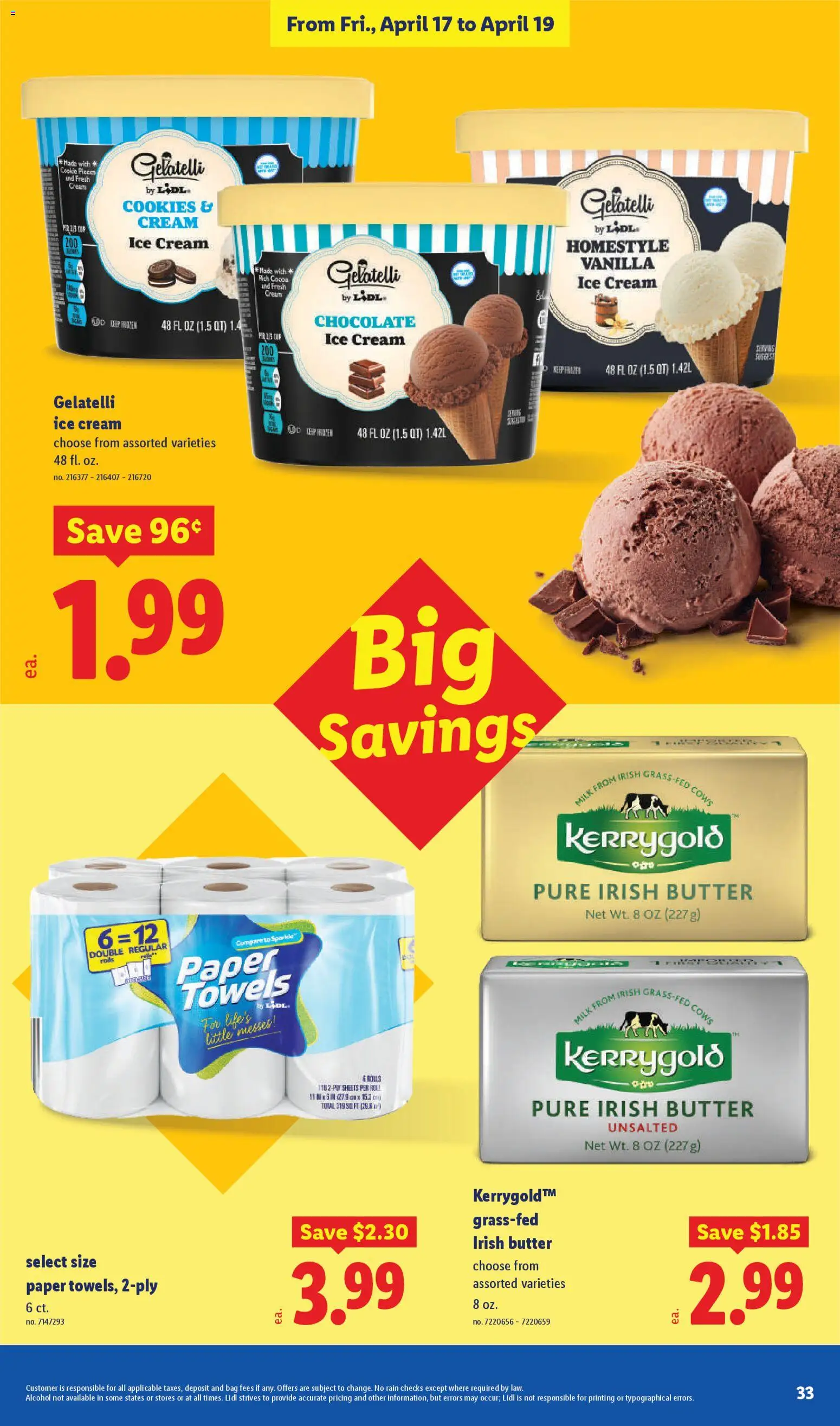 Lidl Weekly Ad - valid from 15.04.2026 | Page: 33 | Products: Butter, Cream, Cookies, Bag