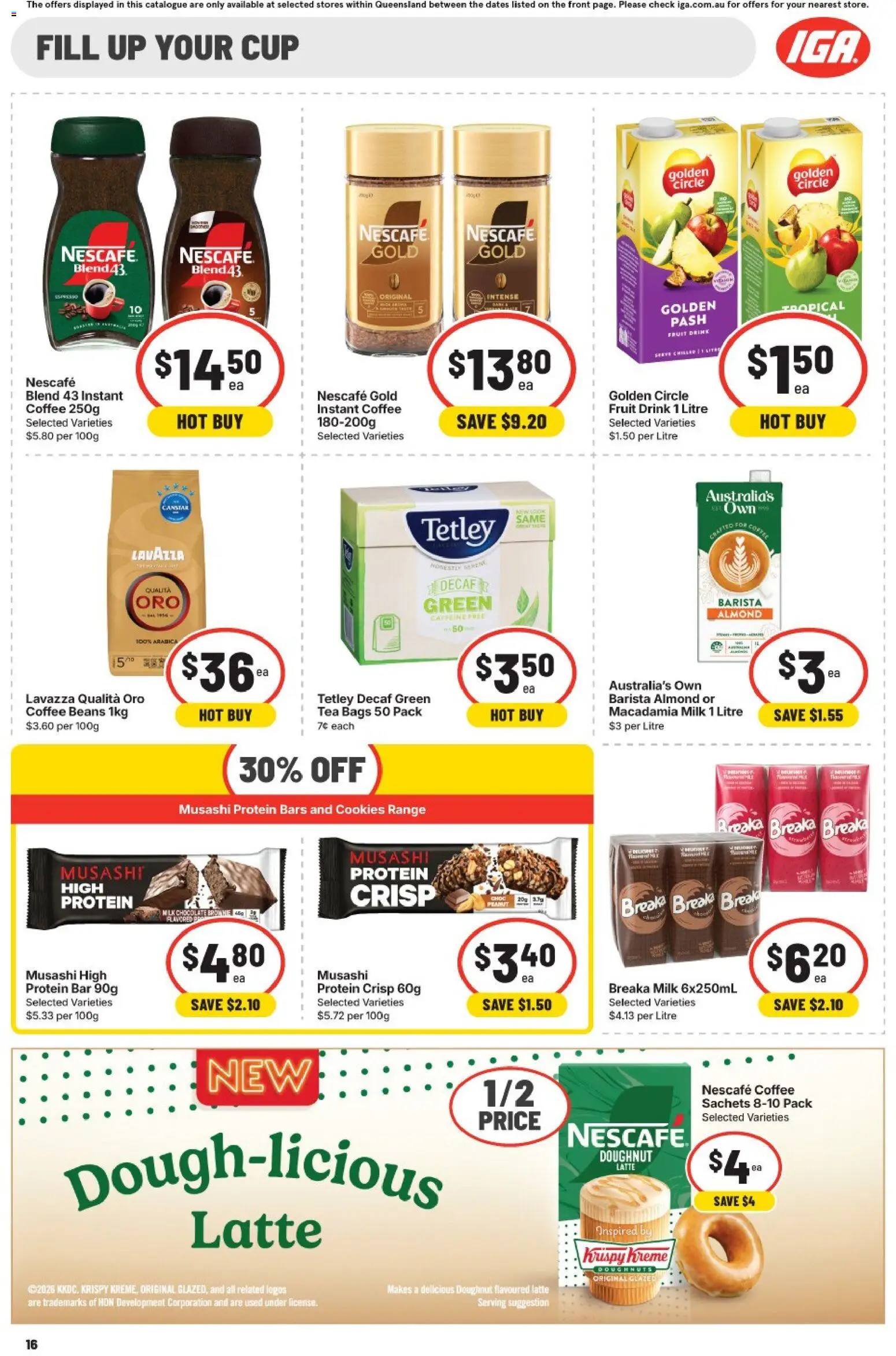 IGA catalogue - valid from 01/07/2026 | Page: 16 | Products: Milk, Coffee, Chocolate, Nescafe