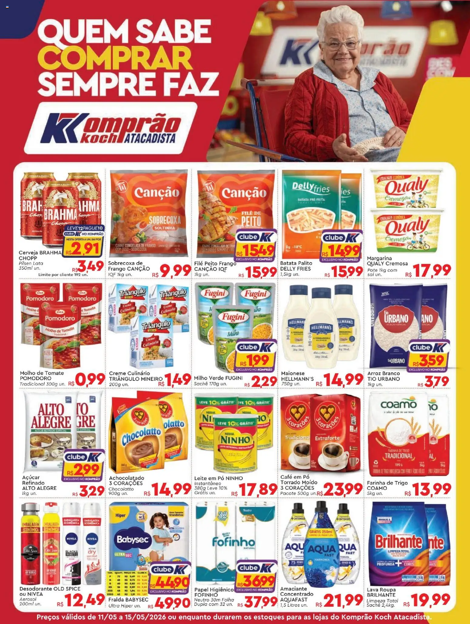 Komprao Atacadista Folheto - válido de 11.05.2026 | Página: 1 | Produtos: Leite, Creme, Açúcar, Leite em pó