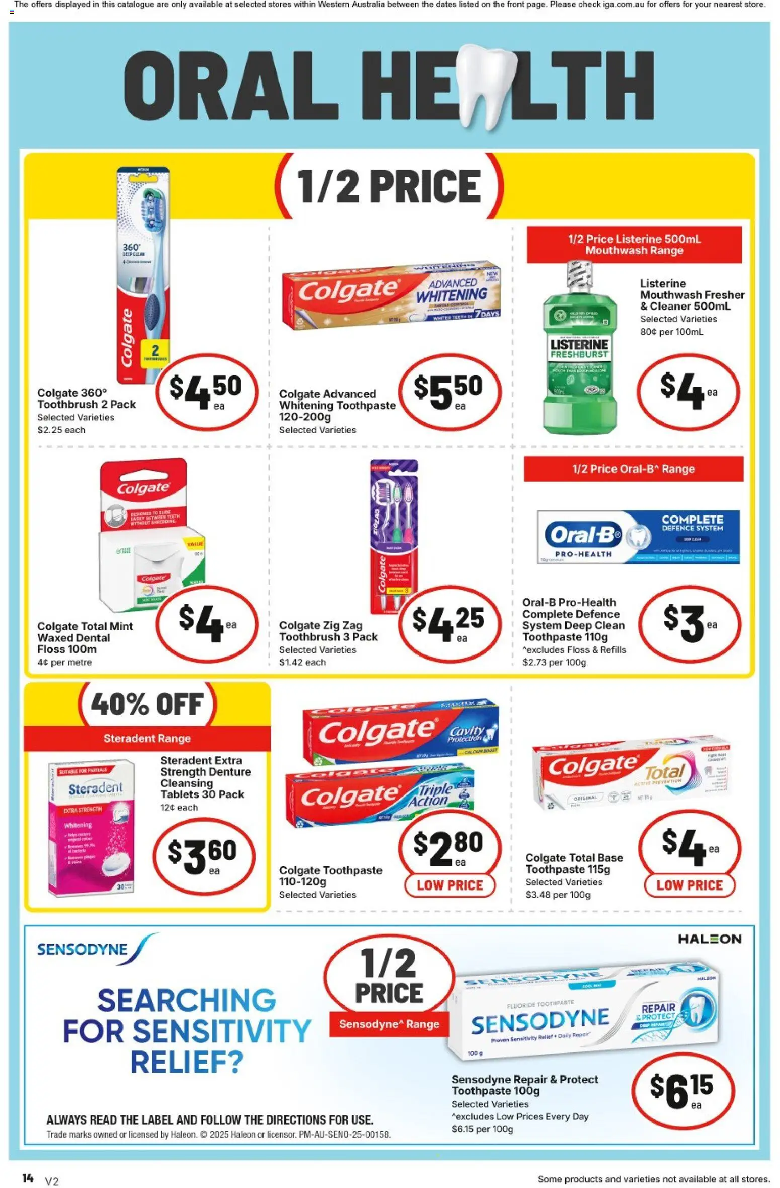 IGA catalogue - valid from 22/07/2026 | Page: 14 | Products: Cleaner, Toothpaste, Toothbrush, Tablets