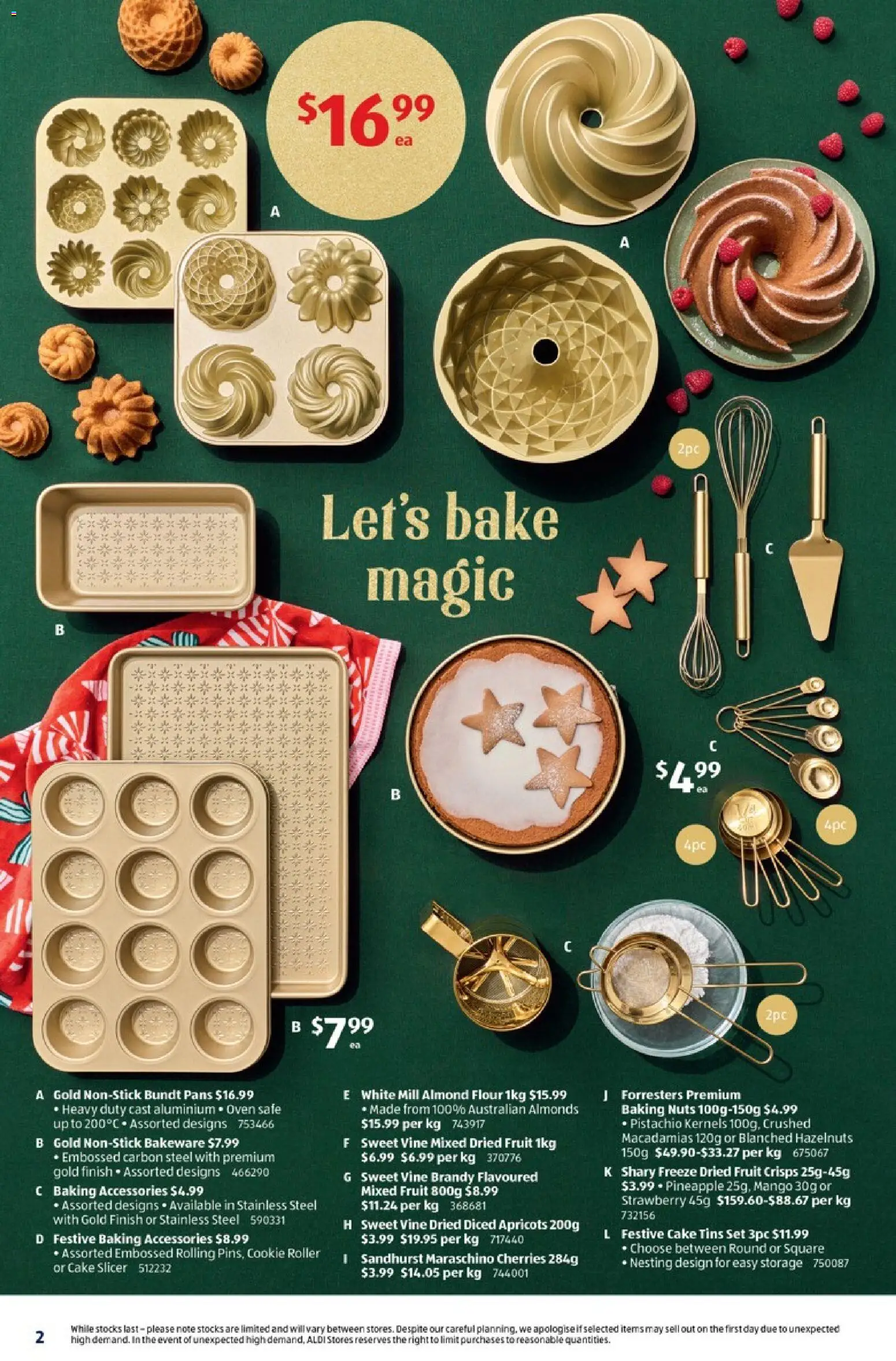Aldi catalogue - valid from 07/10/2026 | Page: 2 | Products: Dried fruit, Brandy, Flour, Cake