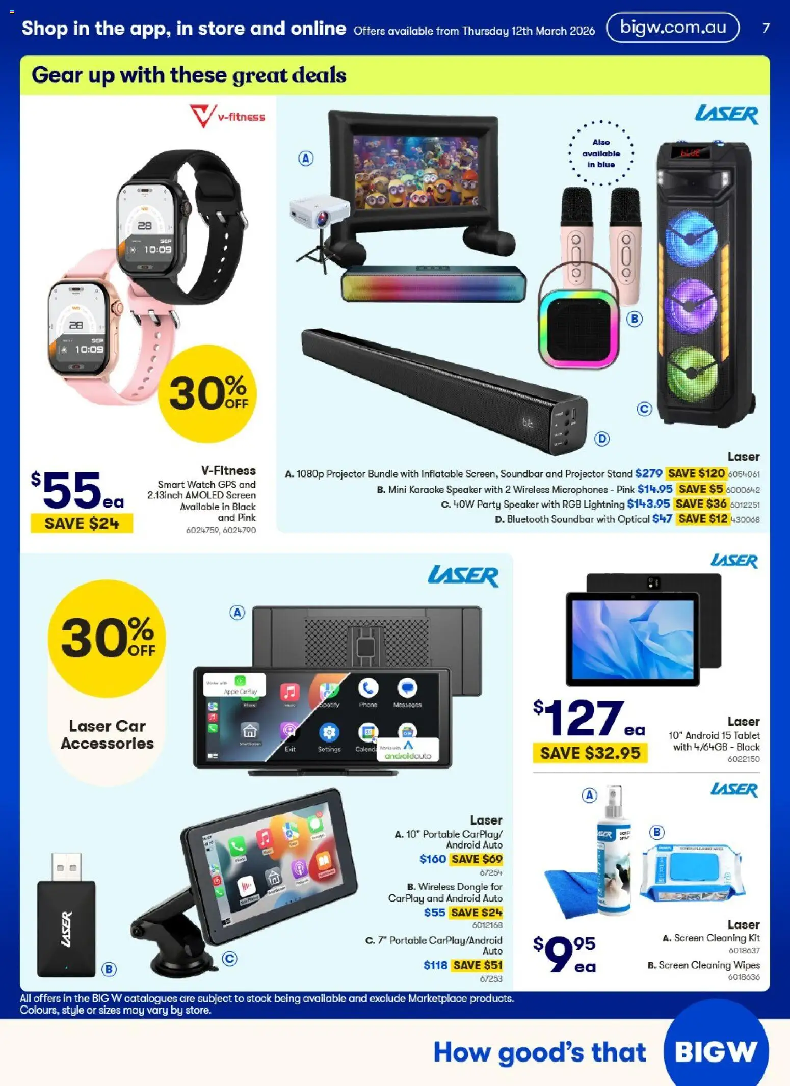 Big W catalogue - valid from 12.03.2026 | Page: 7 | Products: Phone, Watch, Projector, Screen