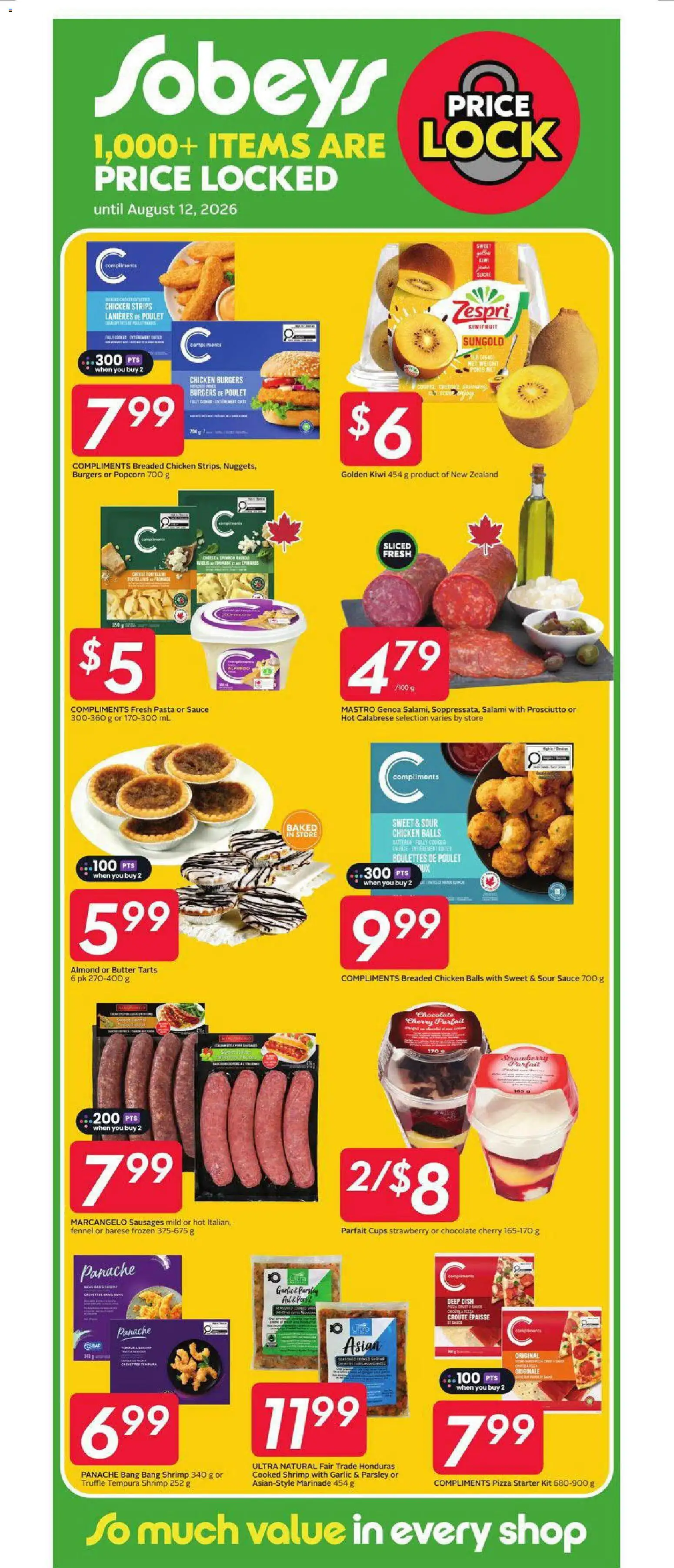 Sobeys flyer valid from Jul 9, 2026 | Page: 18 | Products: Pasta, Chocolate, Salami, Chicken
