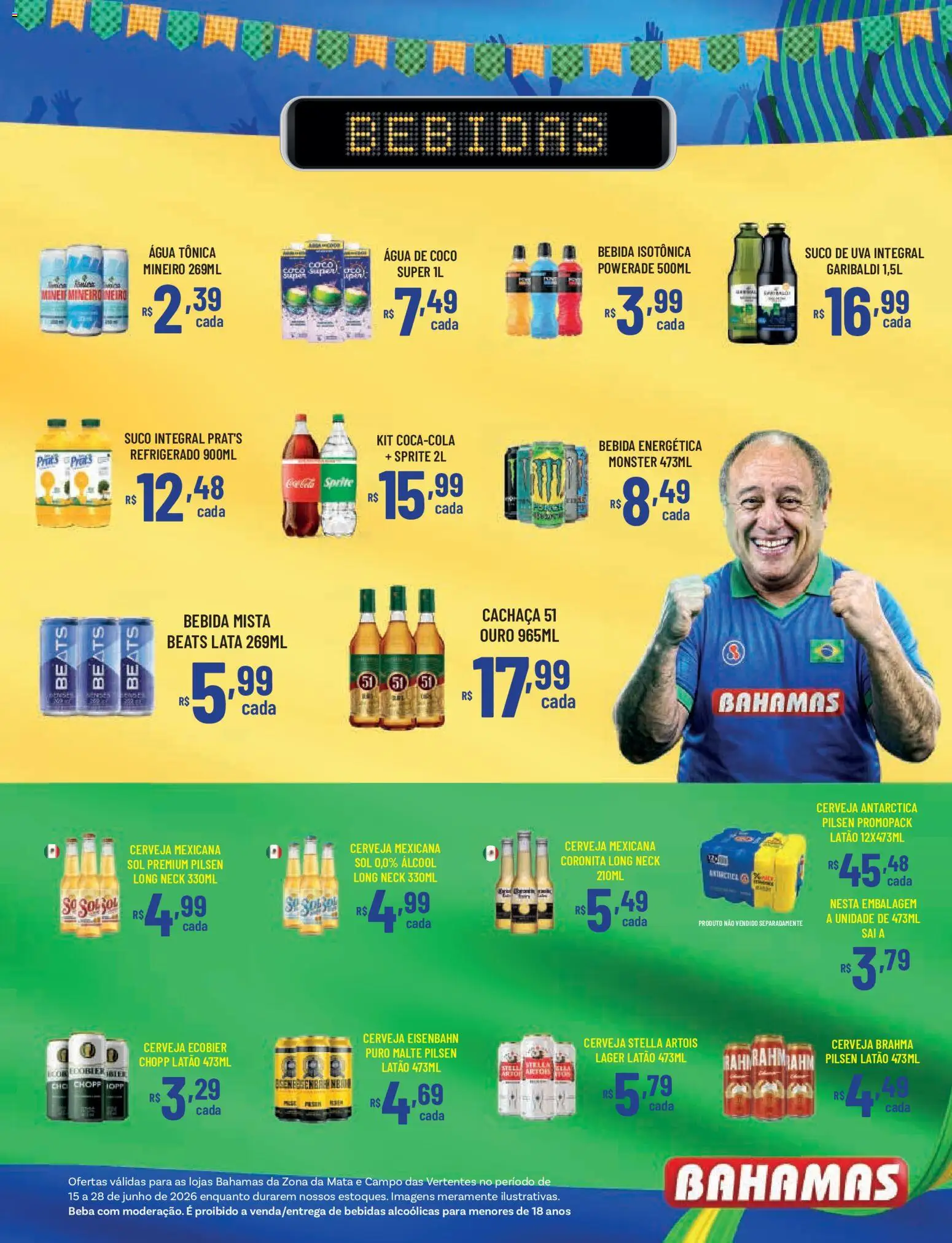 Bahamas Supermercados Folheto - válido de 15.06.2026 | Página: 9 | Produtos: Coco, Água tônica, Cachaça, Eisenbahn
