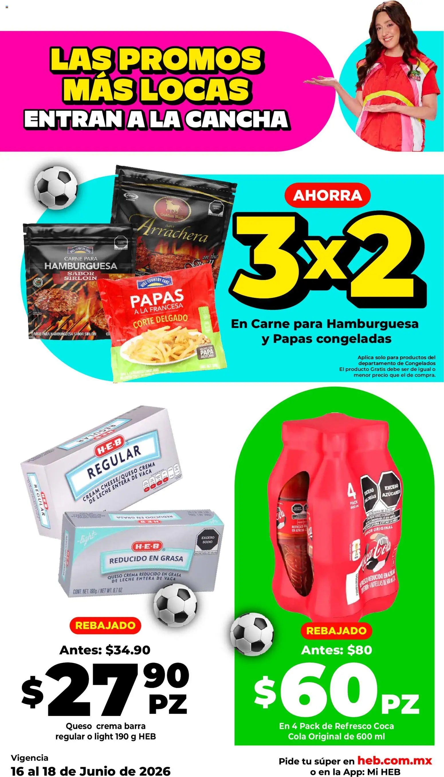 Nuevas ofertas de H-E-B válidas en toda la República Mexicana desde el 16.06.2026. ¡Encuentra las mejores ofertas en H-E-B folleto Ofertas! | Página: 4 | Productos: Azúcar, Queso crema, Leche, Queso