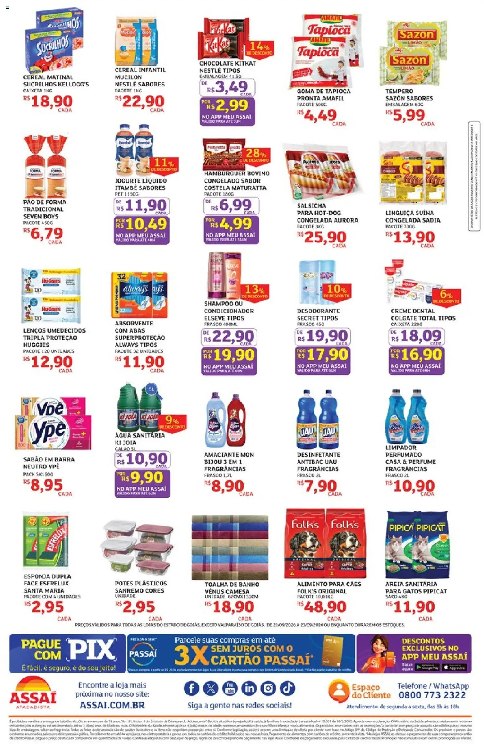 Assaí Atacadista Folheto - válido de 21/09/2026 | Página: 2 | Produtos: Shampoo, Tapioca, Salsicha, Linguiça