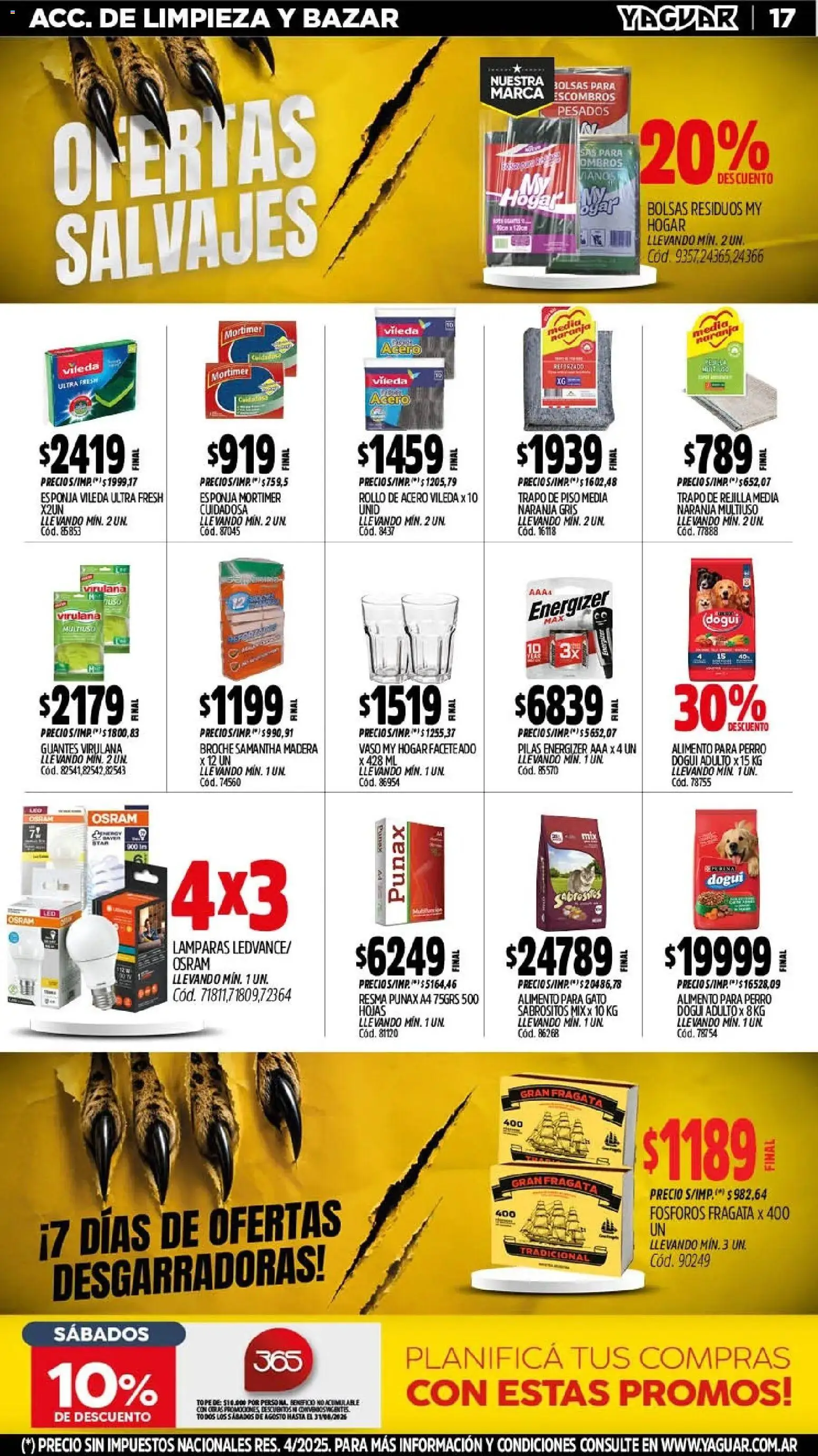 Yaguar - Oferta Semanal Parque Chacabuco │ válido desde el 03/08/2026 | Página: 18 | Productos: Trapo de piso, Fósforos, Rejilla, Guantes