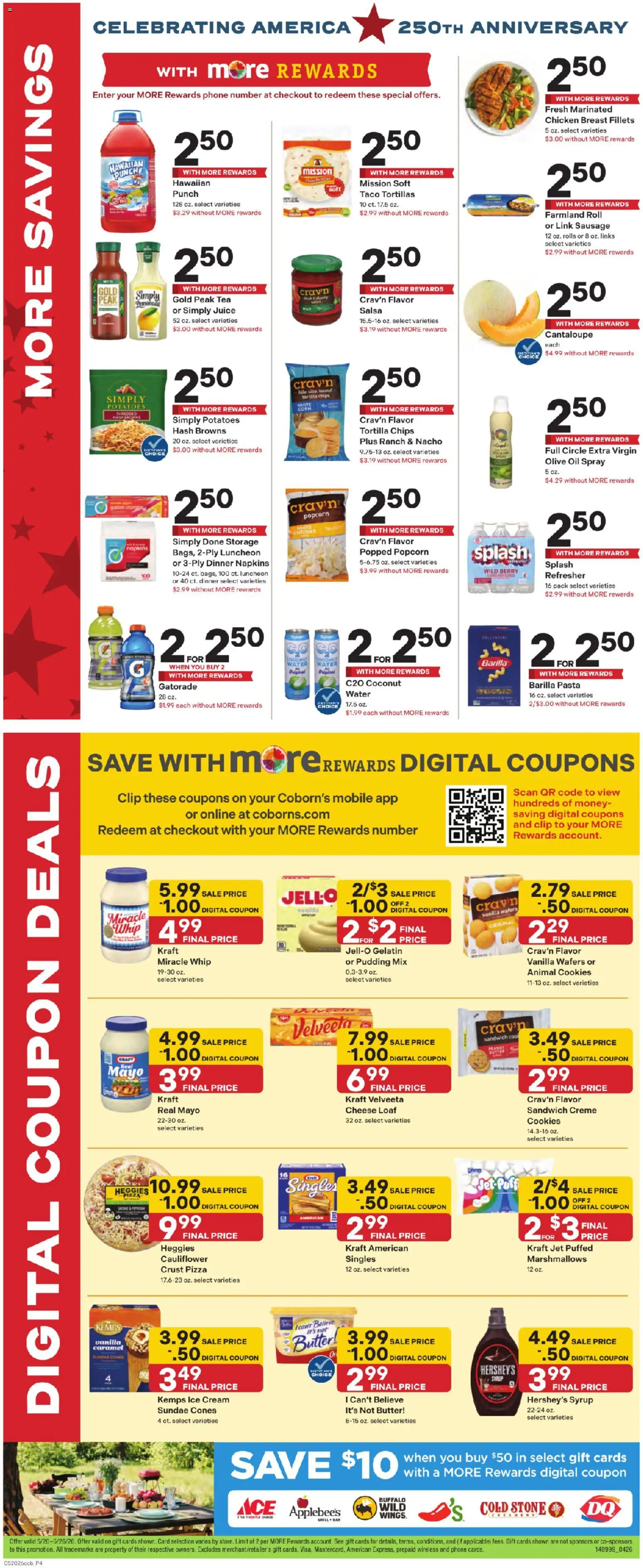 Coborn's Weekly Ad - valid from 20.05.2026 | Page: 4 | Products: Pizza, Pasta, Sausage, Cauliflower