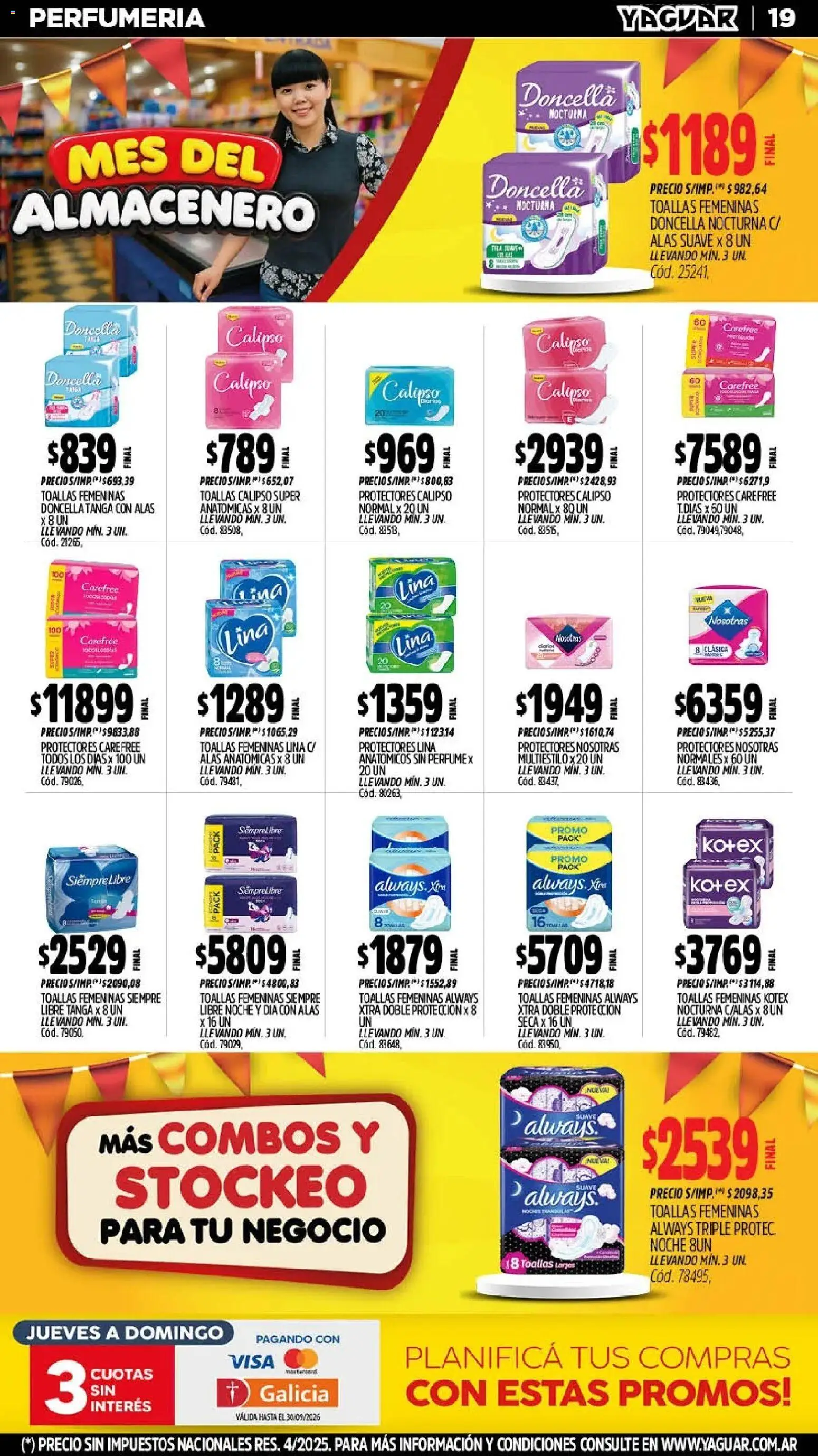 Yaguar - Oferta Semanal Jujuy │ válido desde el 28/09/2026 | Página: 19 | Productos: Toallas, Perfume
