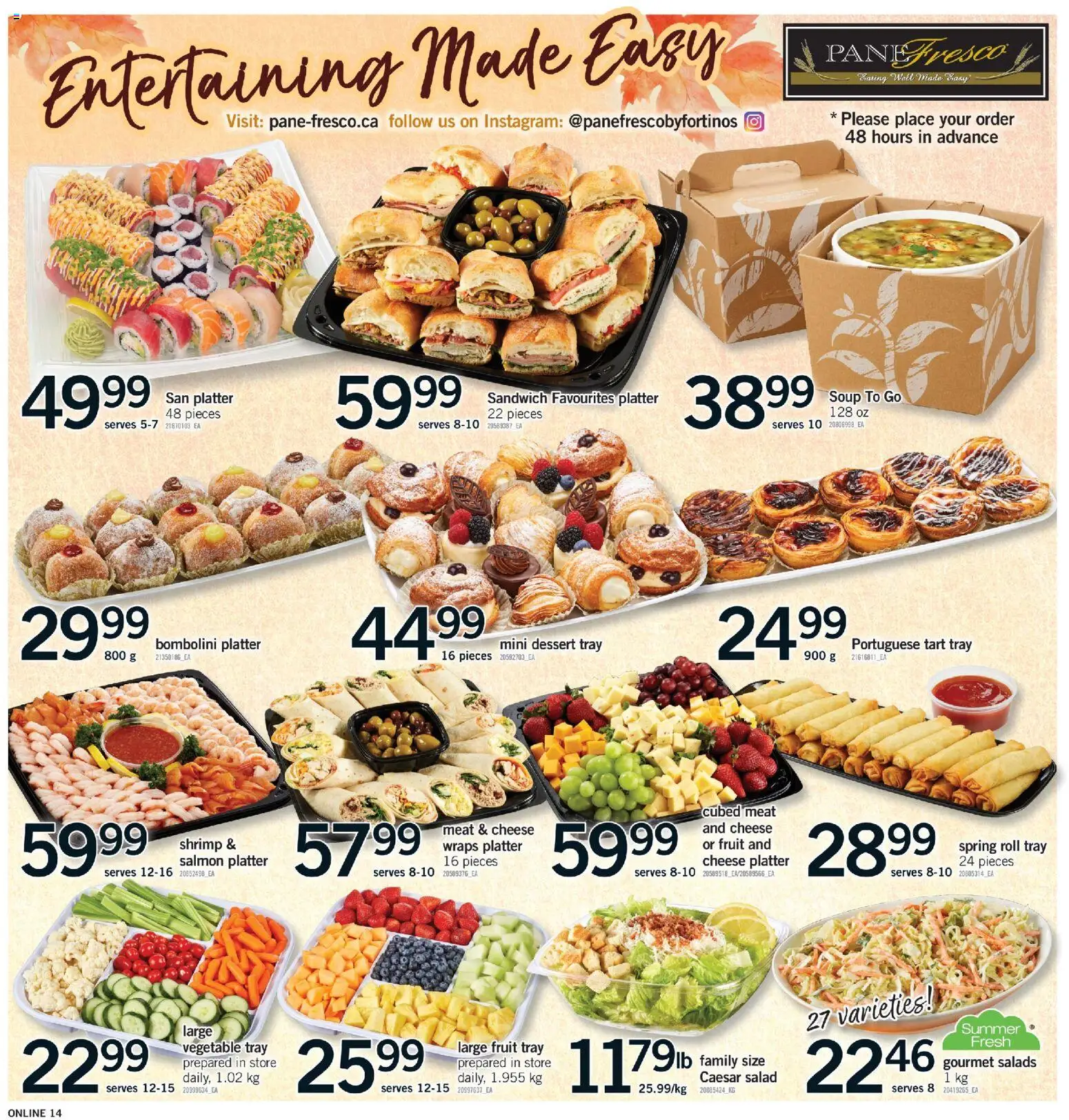 Fortinos flyer valid from Oct 1, 2026 | Page: 14 | Products: Salad, Salmon, Meat, Cheese