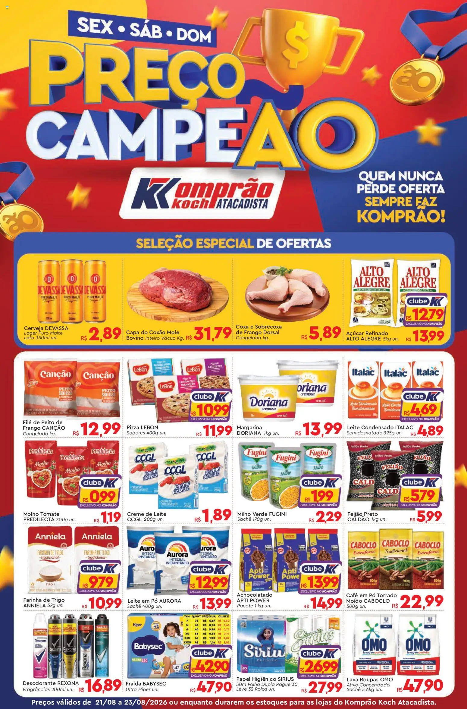 Komprao Atacadista Folheto - válido de 21/08/2026 | Página: 1 | Produtos: Desodorante, Milho verde, Sal, Requeijão