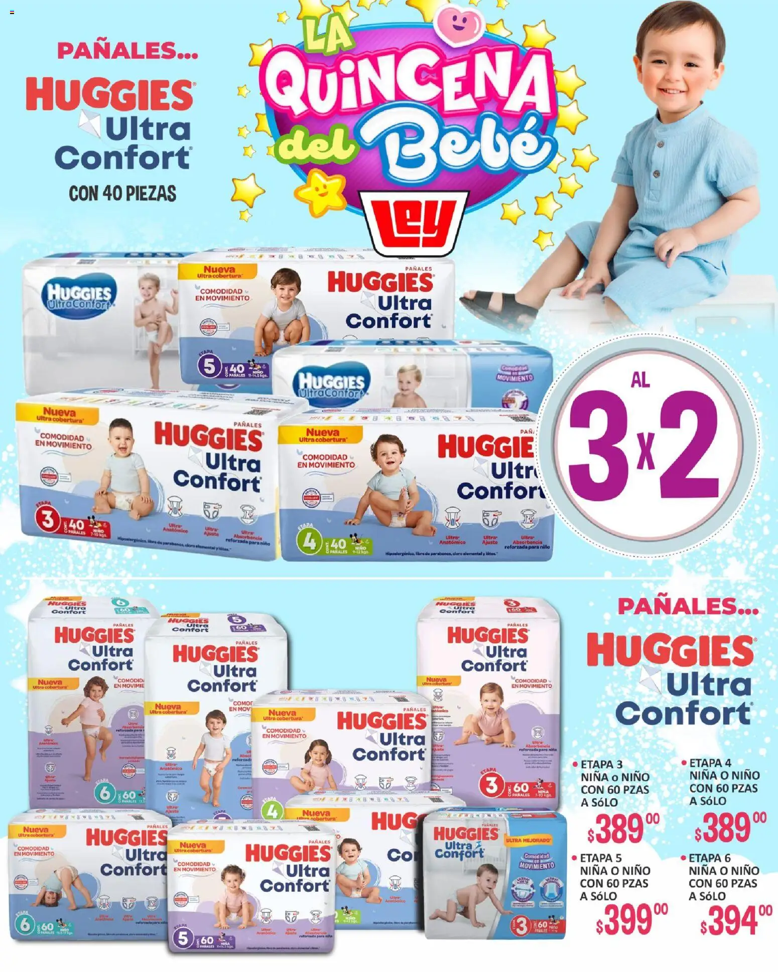 Nuevas ofertas de Casa Ley válidas en toda la República Mexicana desde el 16.05.2026. ¡Encuentra las mejores ofertas en Casa Ley folleto La Quincena del Bebé frontera! | Página: 6 | Productos: Sales, Pañales, Cloro