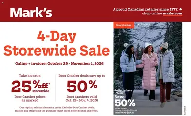 Preview of Mark's weekly flyer / circulaire from shop Mark's valid from Oct 29, 2026