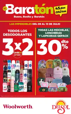 Vista previa de Del Sol y Woolworth catálogo Bueno, Bonito y Baratón, nuevo folleto de la tienda, válido en México a partir del 09/07/2026