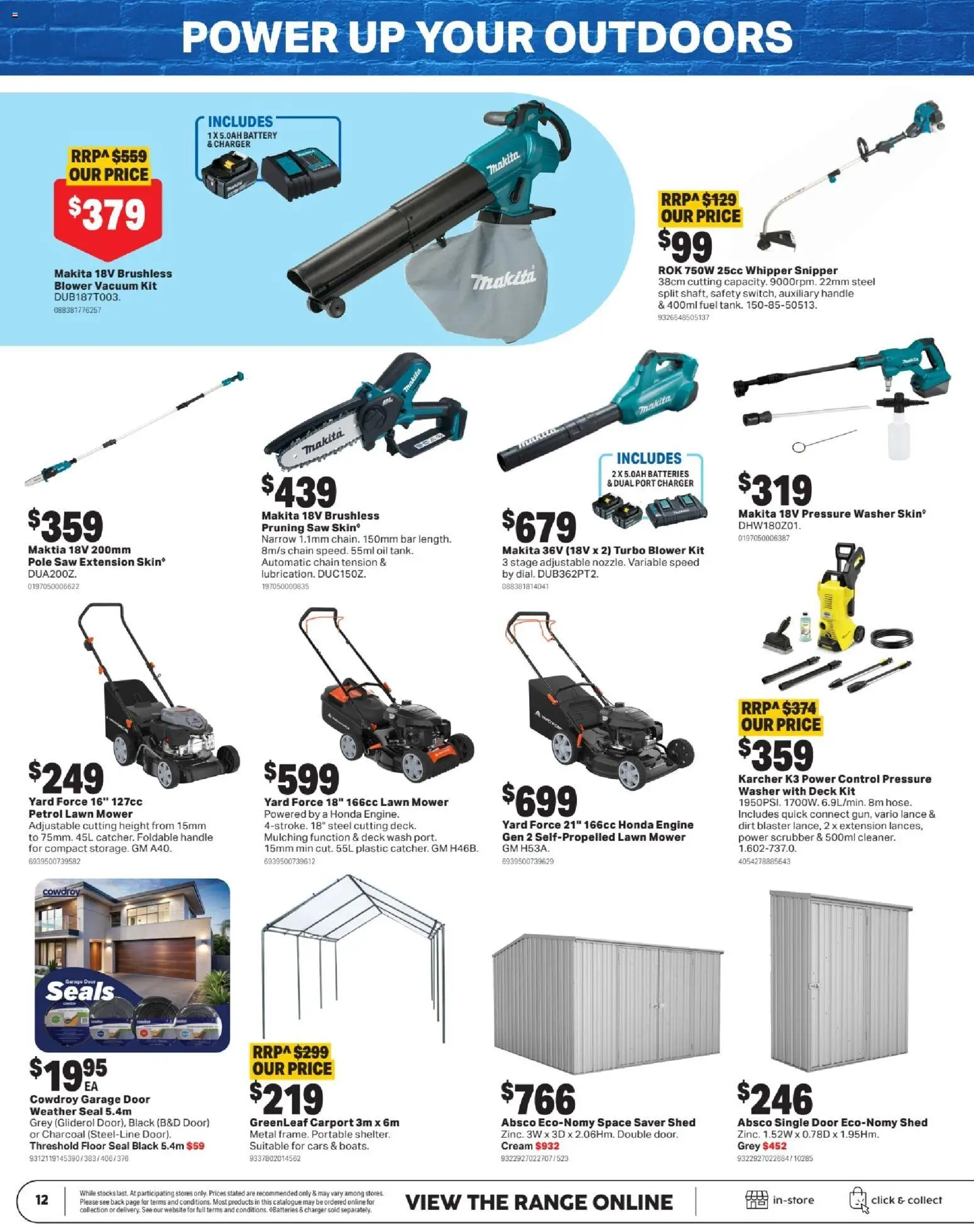 Mitre 10 catalogue - valid from 27.05.2026 | Page: 12 | Products: Door, Lawn mower, Batteries, Portable