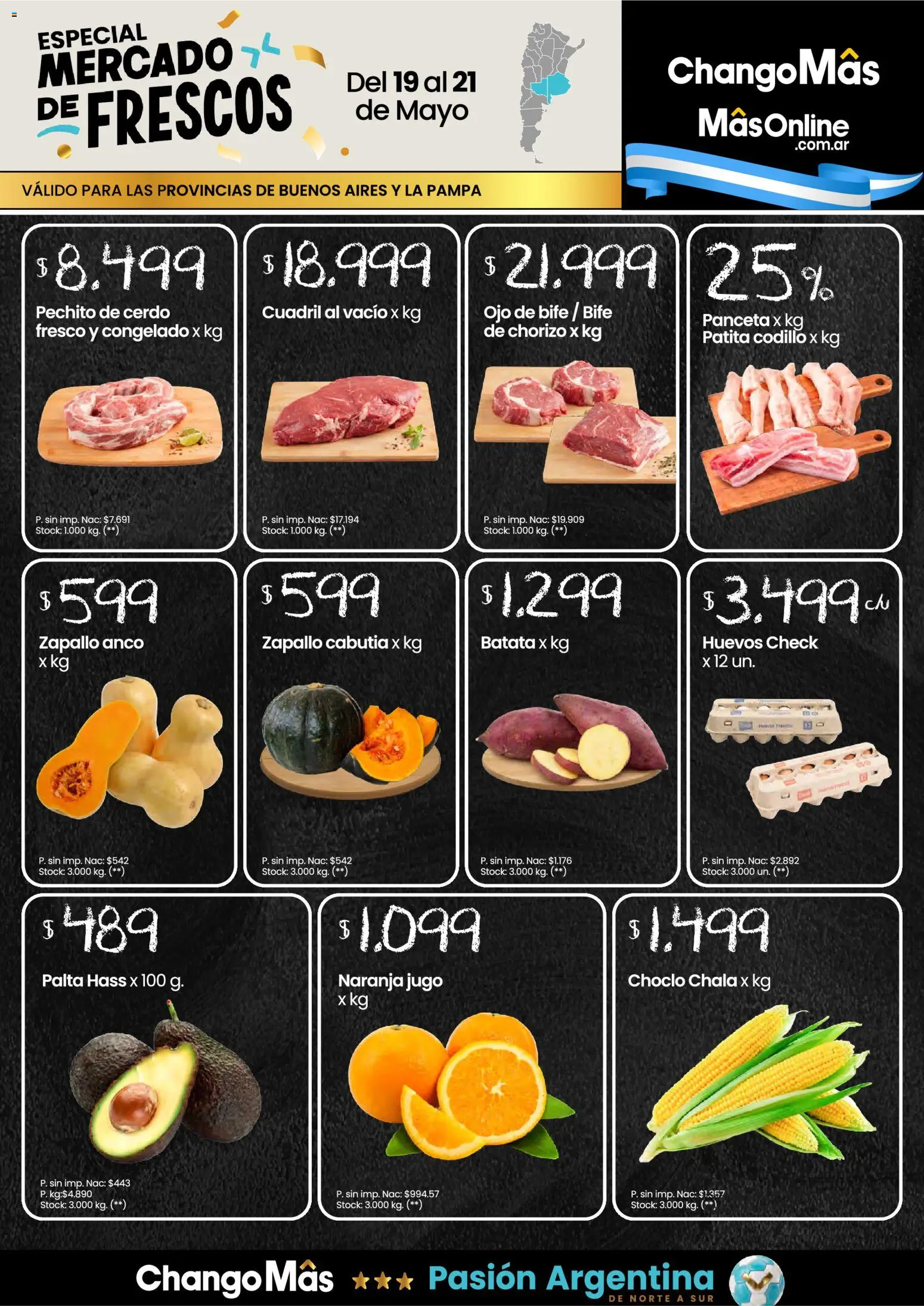 Punto Mayorista Mercado de Frescos │ válido desde el 19.05.2026 | Página: 1 | Productos: Batata, Panceta, Huevos, Jugo