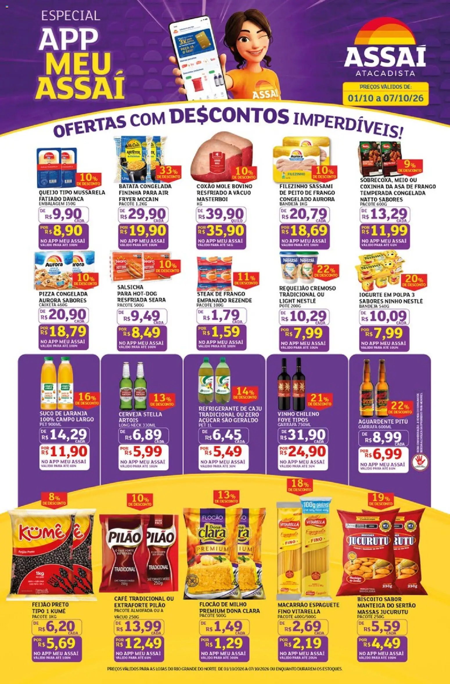 Assaí Atacadista Folheto - válido de 01/10/2026 | Página: 1 | Produtos: Biscoito, Cerveja, Requeijão, Peito de frango