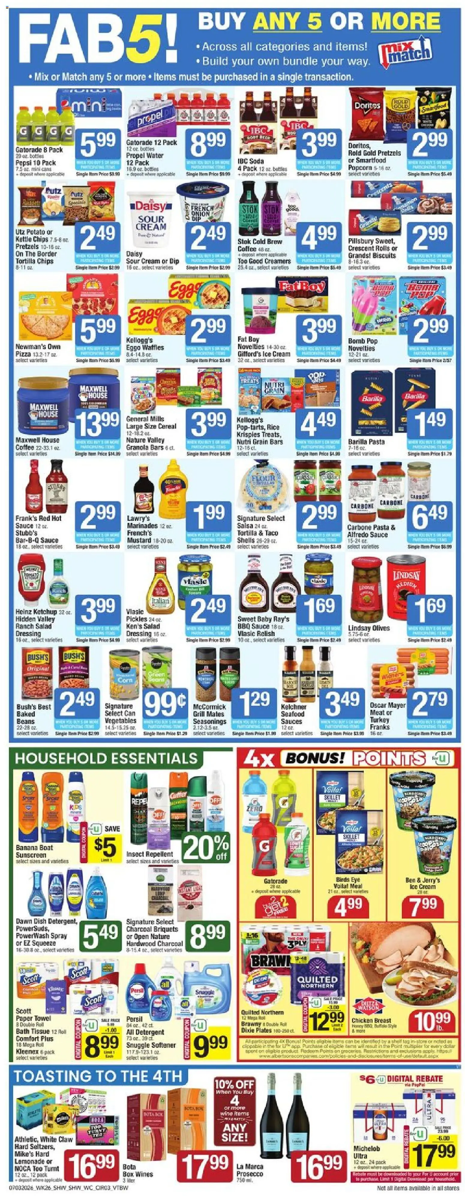 Shaw's Weekly Ad - VT - valid from 07/03/2026 | Page: 3 | Products: Ice cream, Vegetables, Seafood, Grill