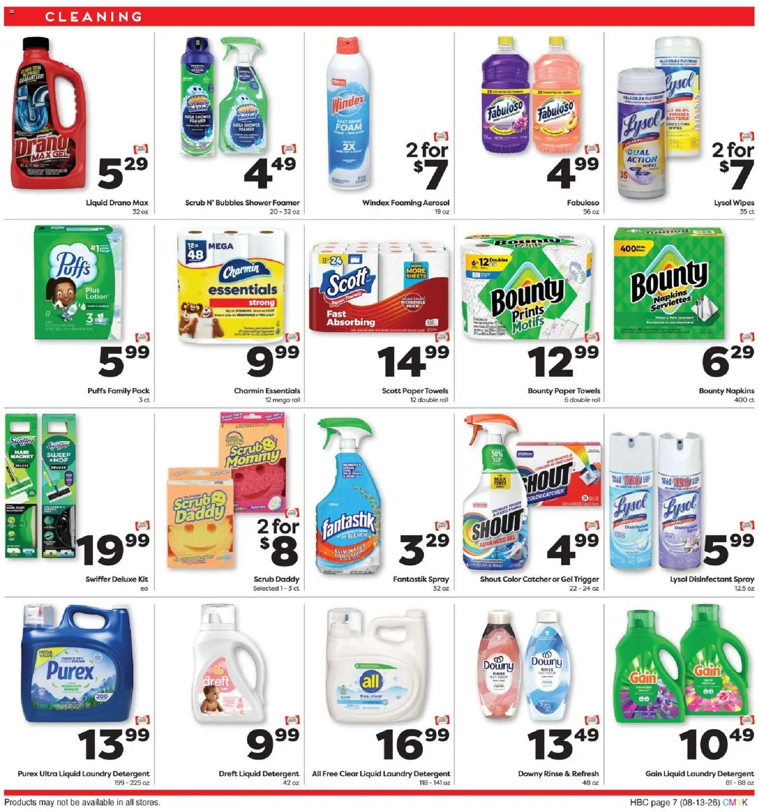 Weis Health & Home - valid from 08/13/2026 | Page: 7 | Products: Magnet, Detergent, Paper towels, Foam