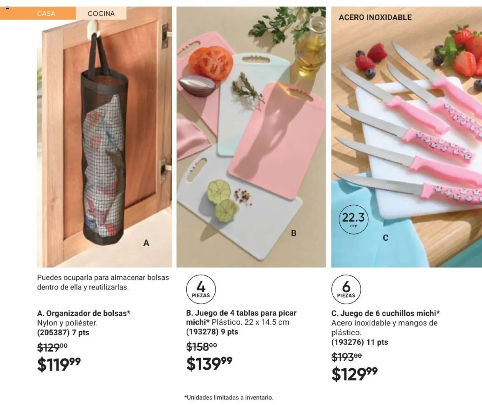 Nuevas ofertas de AVON válidas en toda la República Mexicana desde el 11/09/2026. ¡Encuentra las mejores ofertas en AVON Casa & Estilo 14 2026! | Página: 58 | Productos: Cuchillos, Juego, Organizador, Cocina