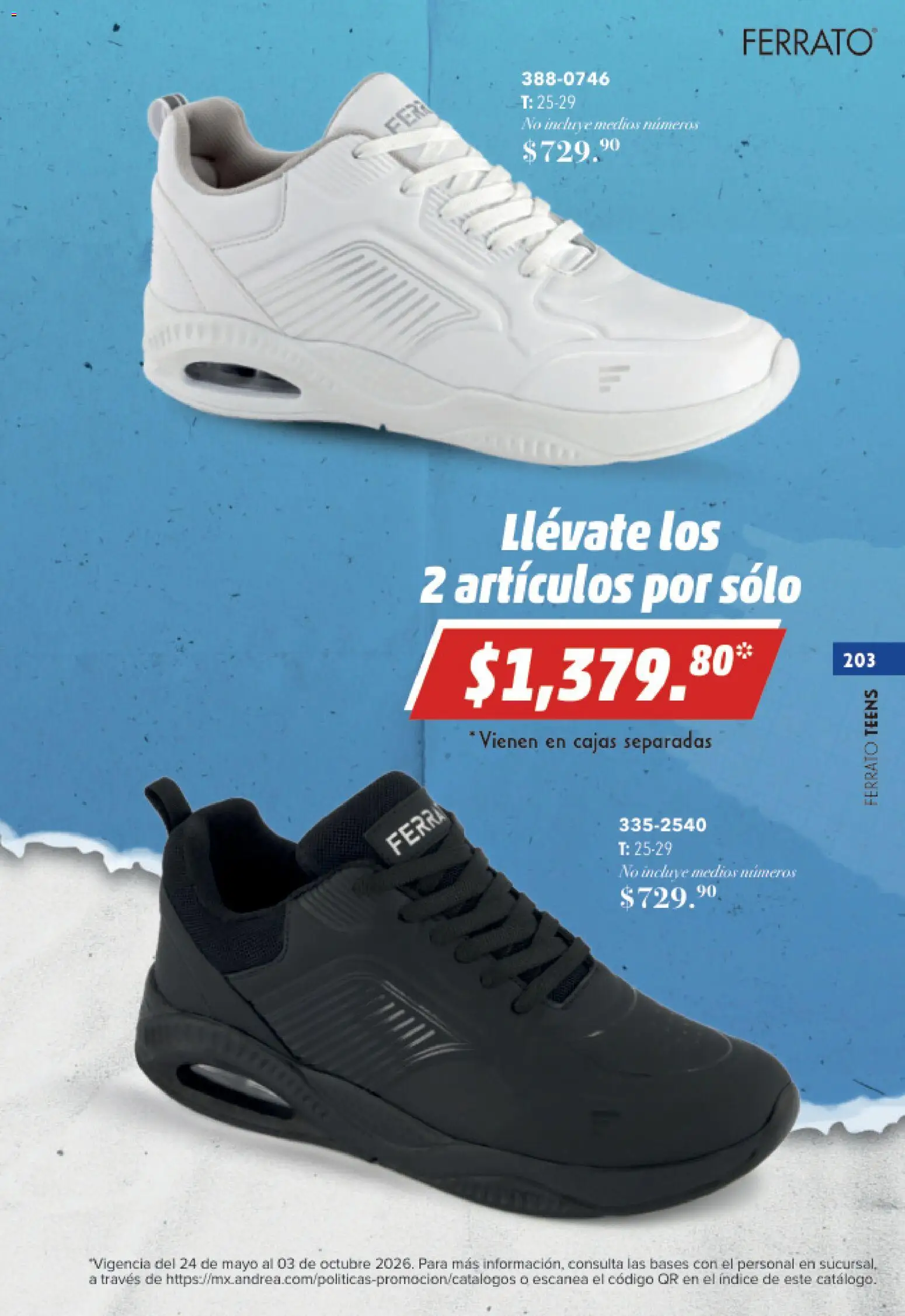 Nuevas ofertas de Andrea válidas en toda la República Mexicana desde el 23/05/2026. ¡Encuentra las mejores ofertas en Andrea catálogo Colegial! | Página: 203