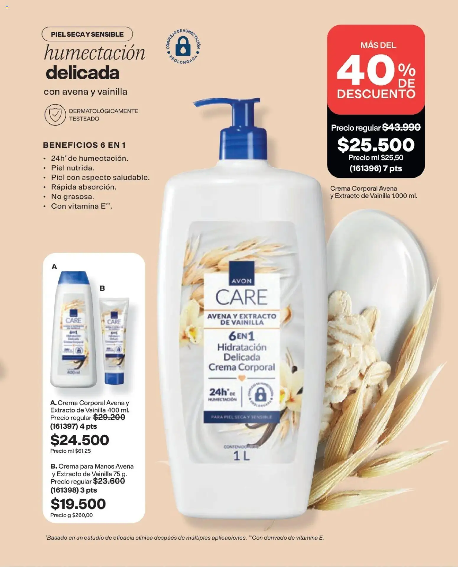 Avon revista - valida desde el 16/08/2026 | Página: 127 | Productos: Crema, Avena, Crema para manos, Vainilla