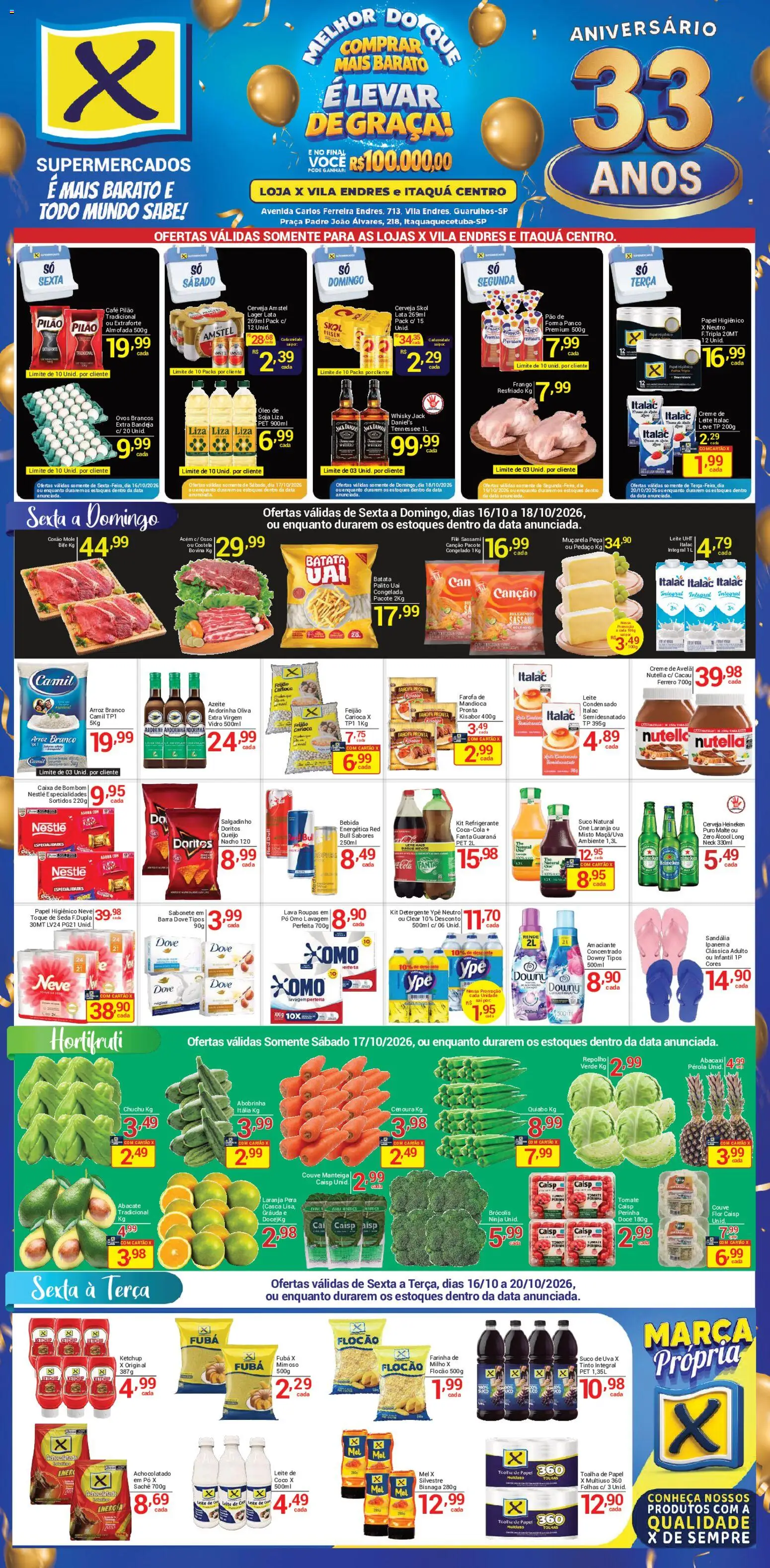 X Supermercados Folheto - válido de 16/10/2026 | Página: 1