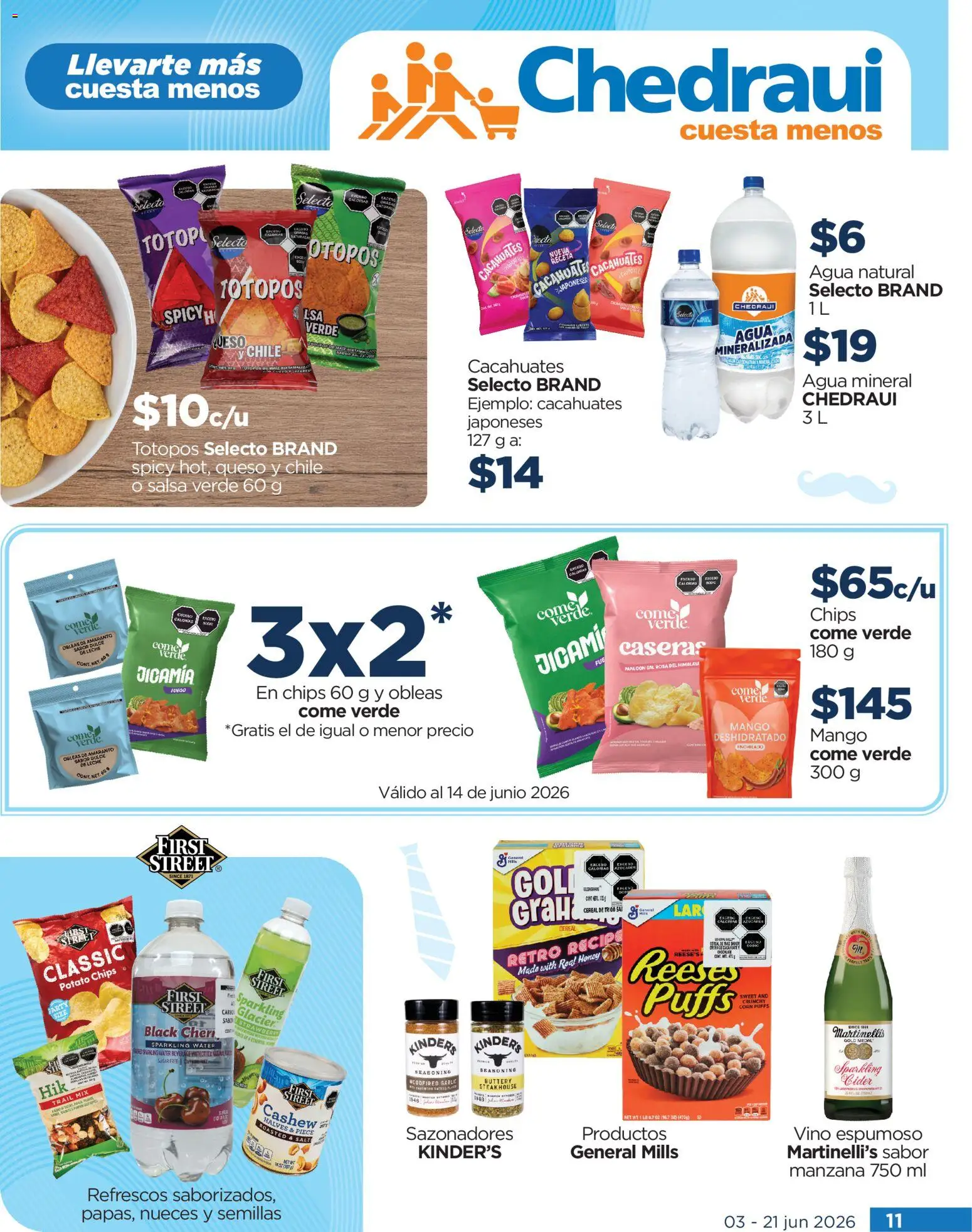 Nuevas ofertas de Chedraui válidas en toda la República Mexicana desde el 03.06.2026. ¡Encuentra las mejores ofertas en Chedraui folleto Todo para papá! | Página: 11 | Productos: Sal, Queso, Semillas, Vino