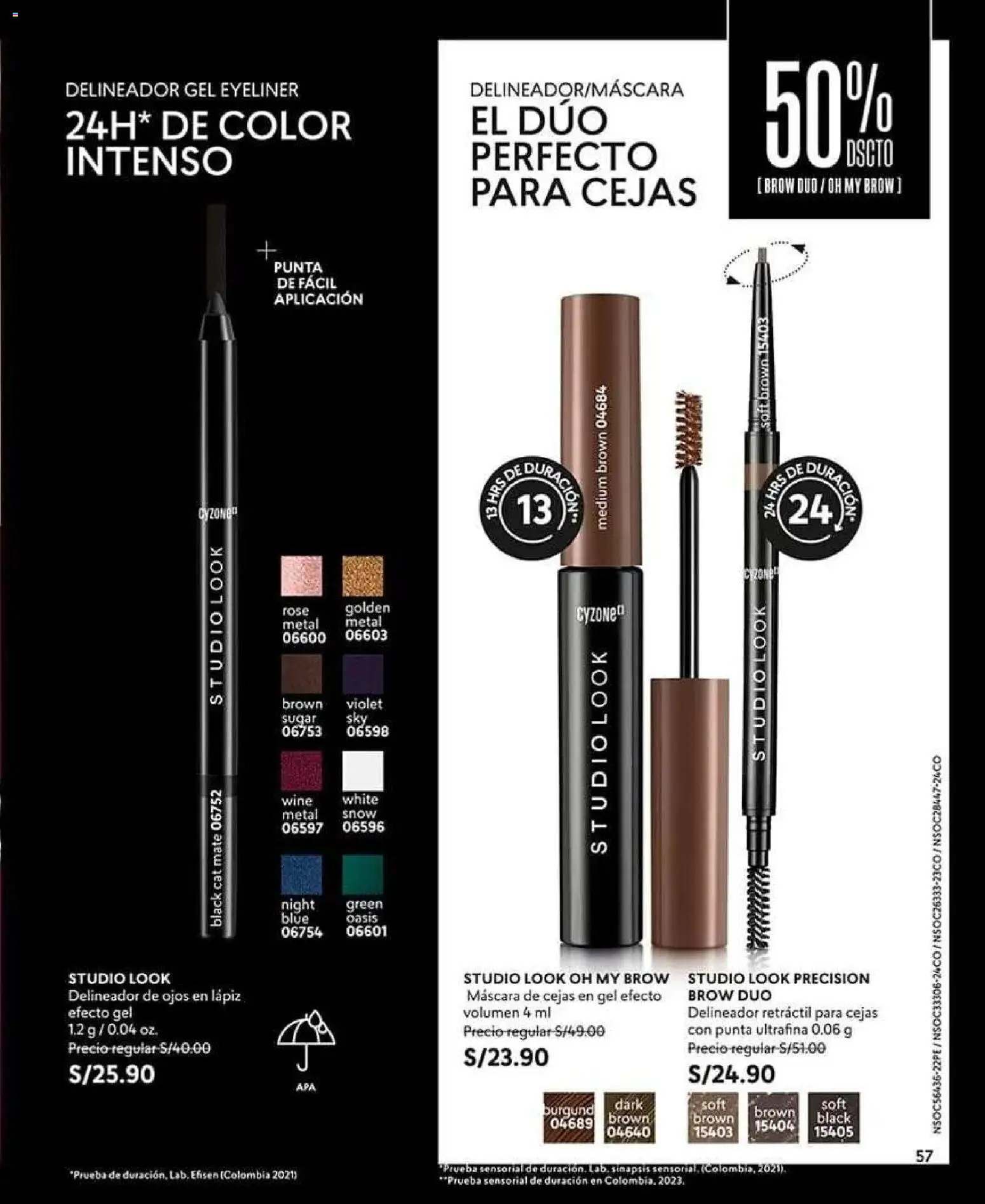 Catálogo CyZone válido desde 22/08/2026 | Página: 57 | Productos: Máscara, Delineador de ojos, Delineador