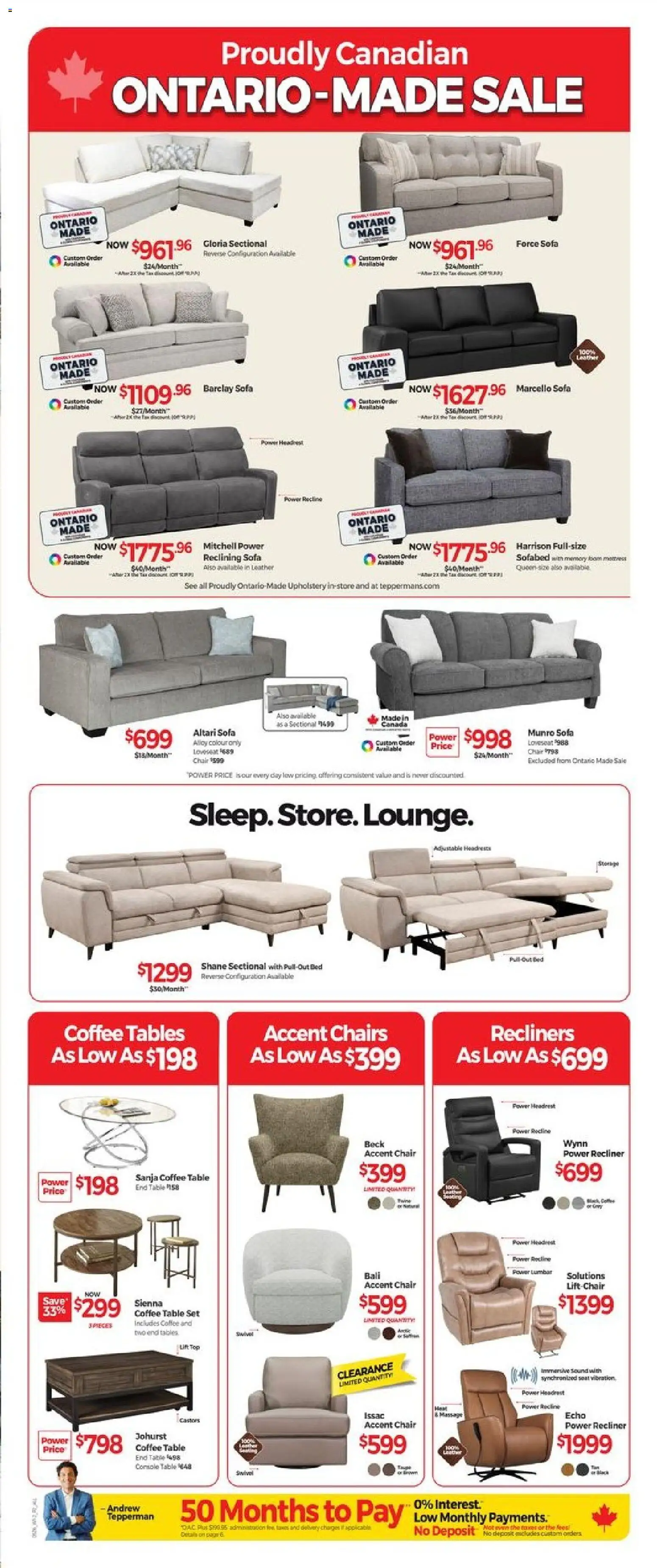 Tepperman's flyer valid from 08.05.2026 | Page: 3 | Products: Sofa, Coffee table, Table, Chair