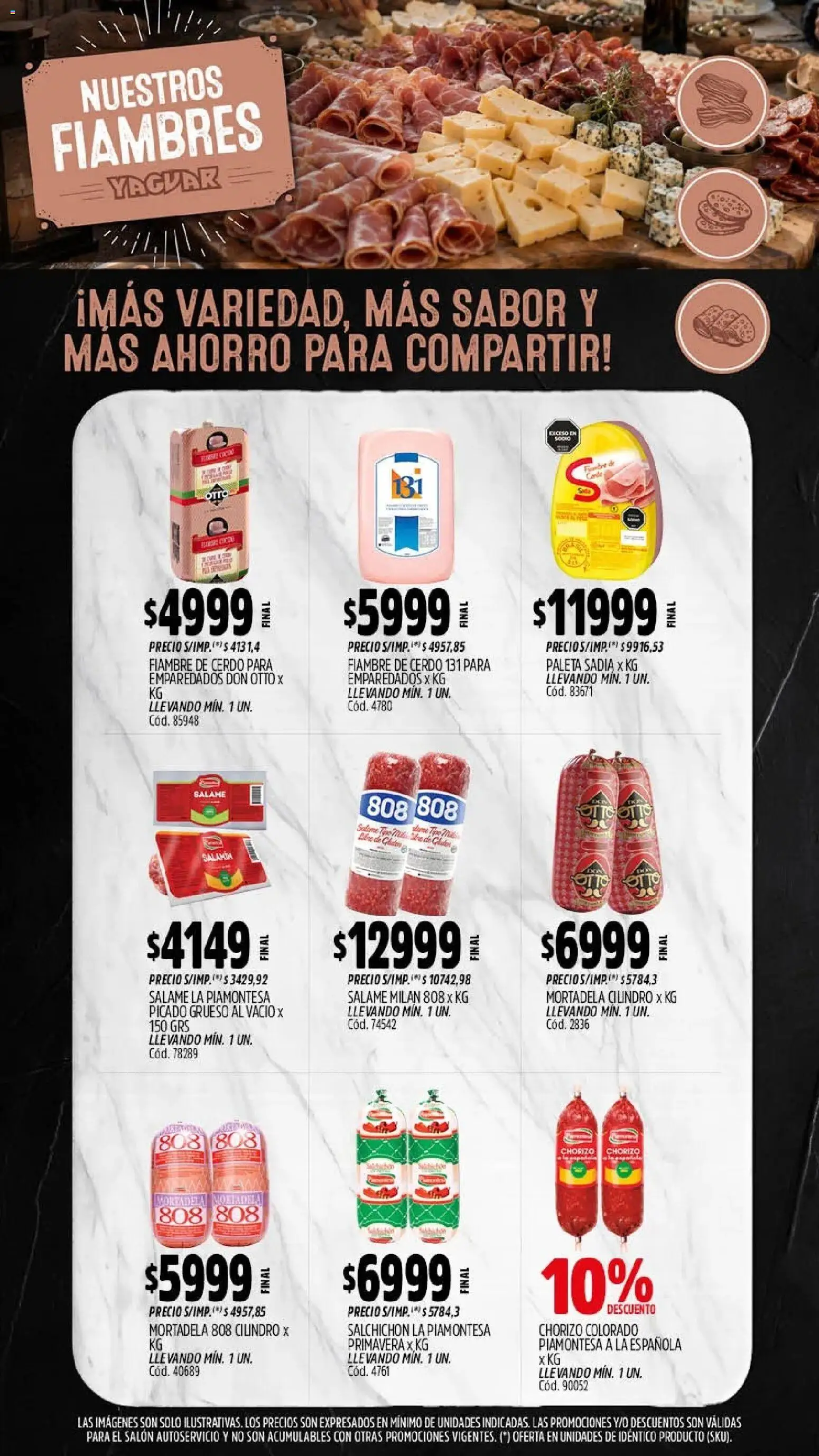 Yaguar - Oferta Semanal San Juan │ válido desde el 03/08/2026 | Página: 8 | Productos: Mortadela, Paleta, Chorizo, Salame
