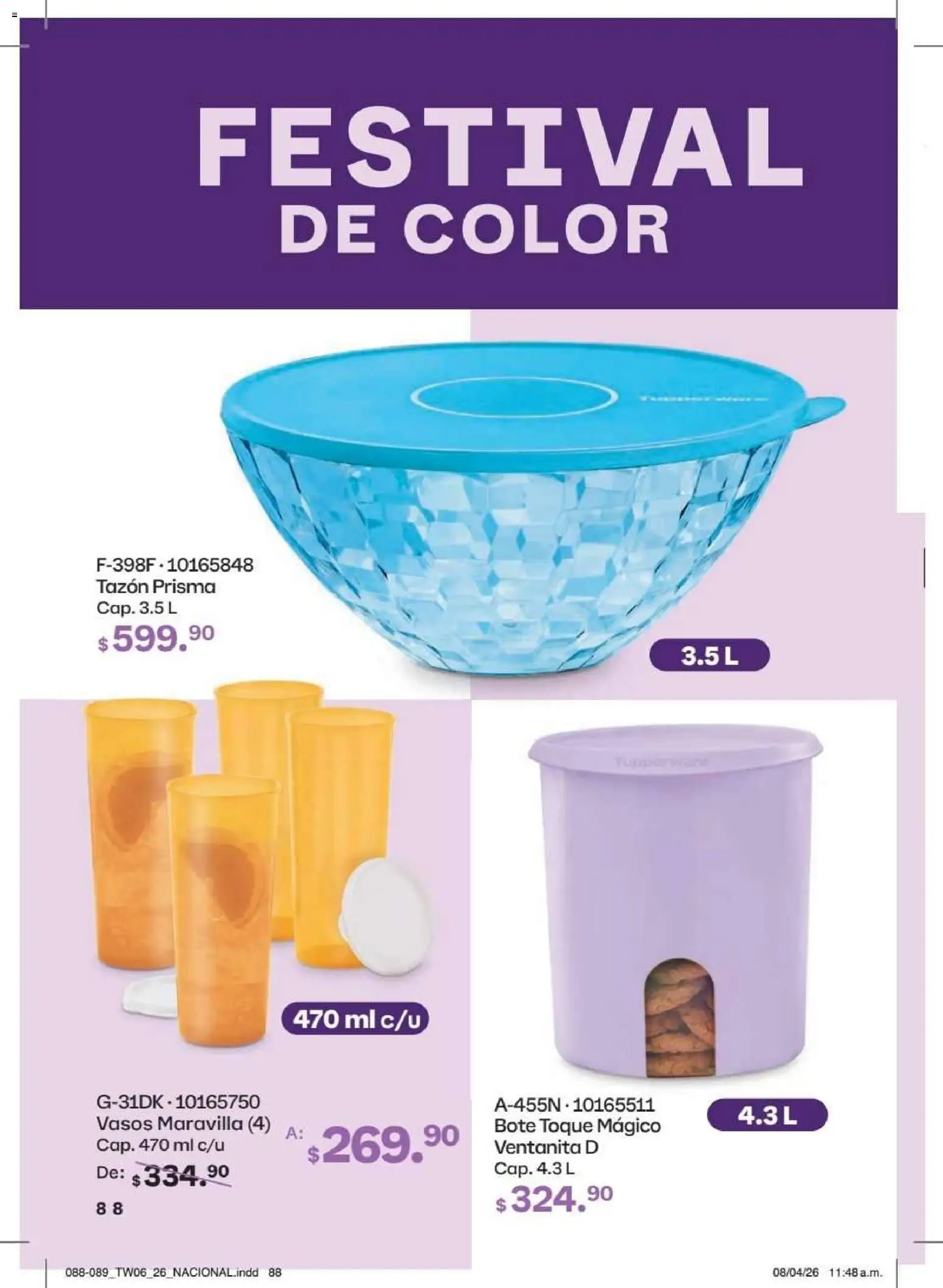 Nuevas ofertas de Tupperware válidas en toda la República Mexicana desde el 18/05/2026. ¡Encuentra las mejores ofertas en Tupperware catálogo! | Página: 88 | Productos: Vasos