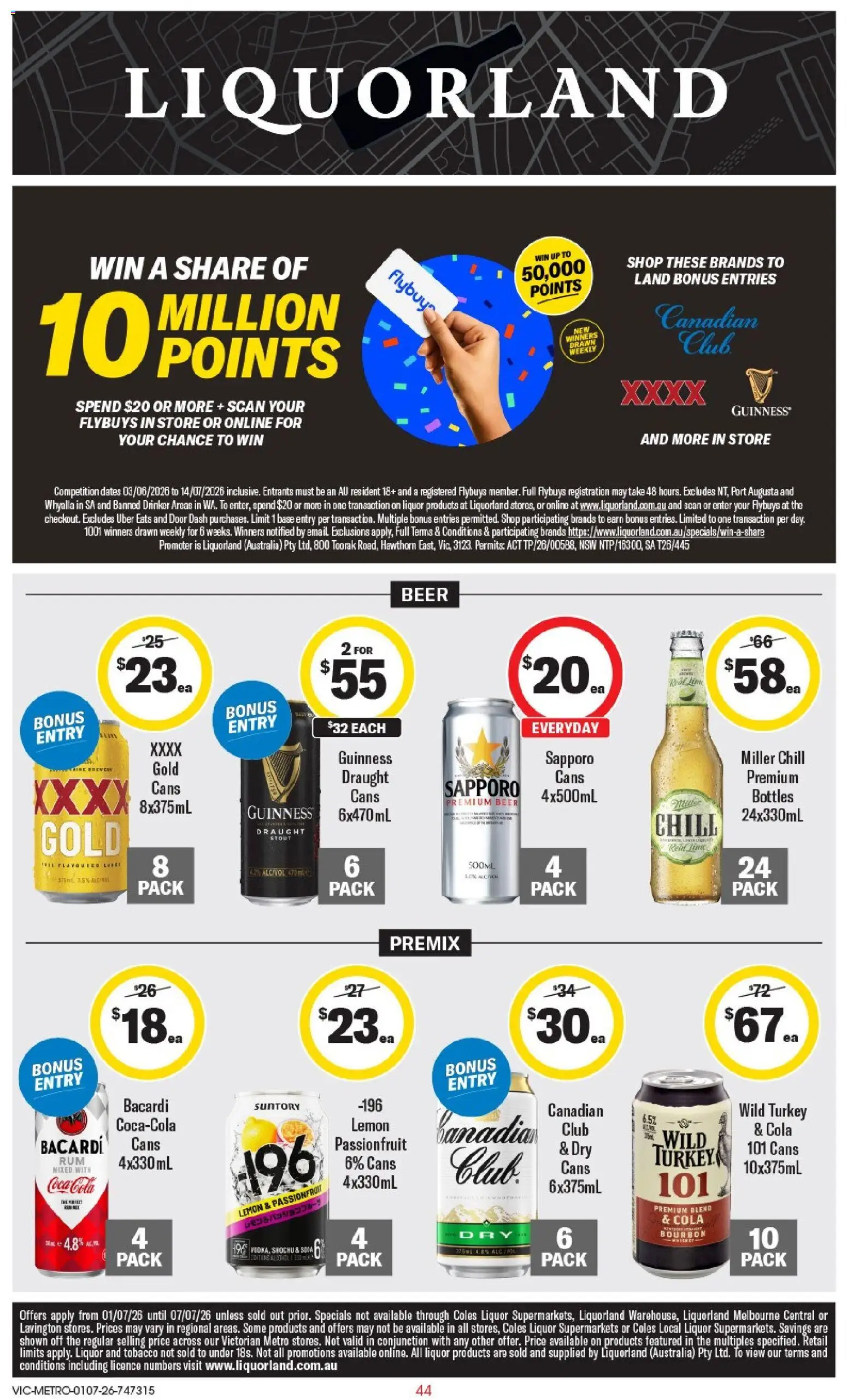 Coles catalogue - valid from 01/07/2026 | Page: 44 | Products: Door, Beer, Passionfruit, Turkey
