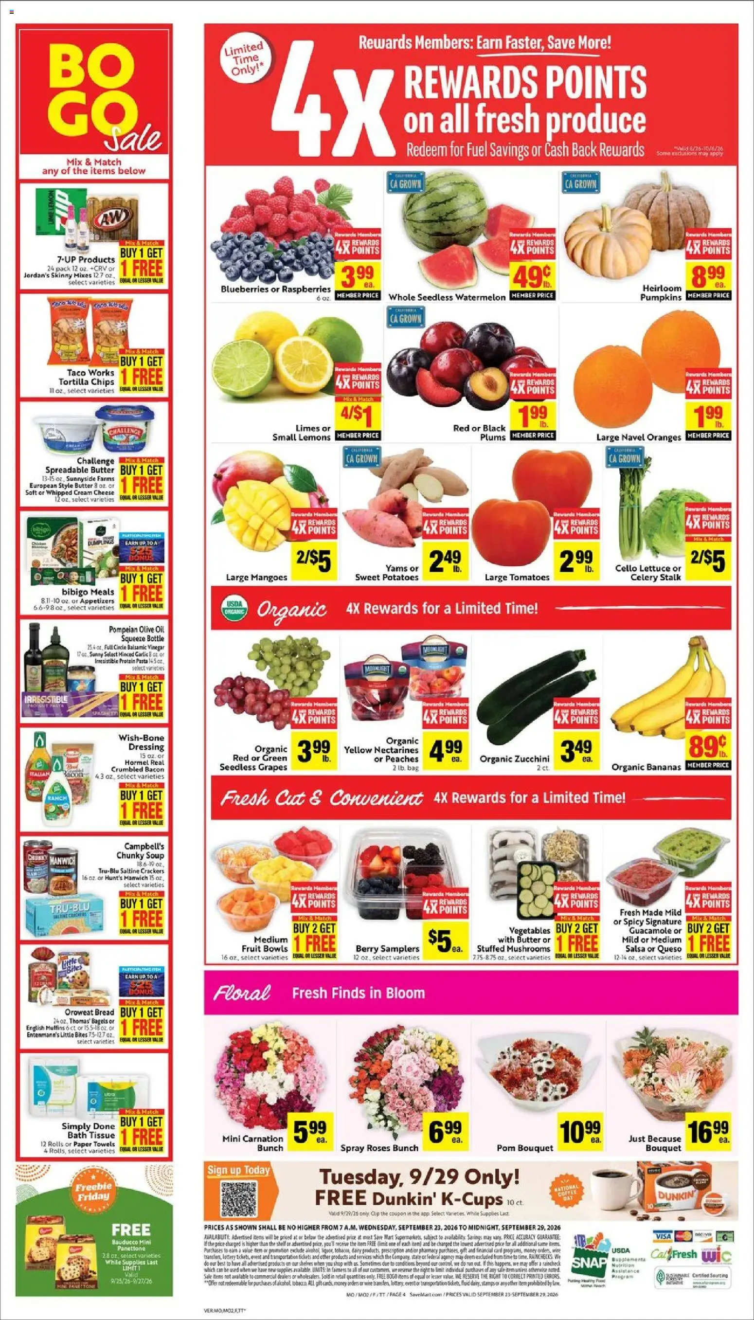 Save Mart Weekly Ad - valid from 09/23/2026 | Page: 4 | Products: Butter, Bread, Tomatoes, Tortilla chips