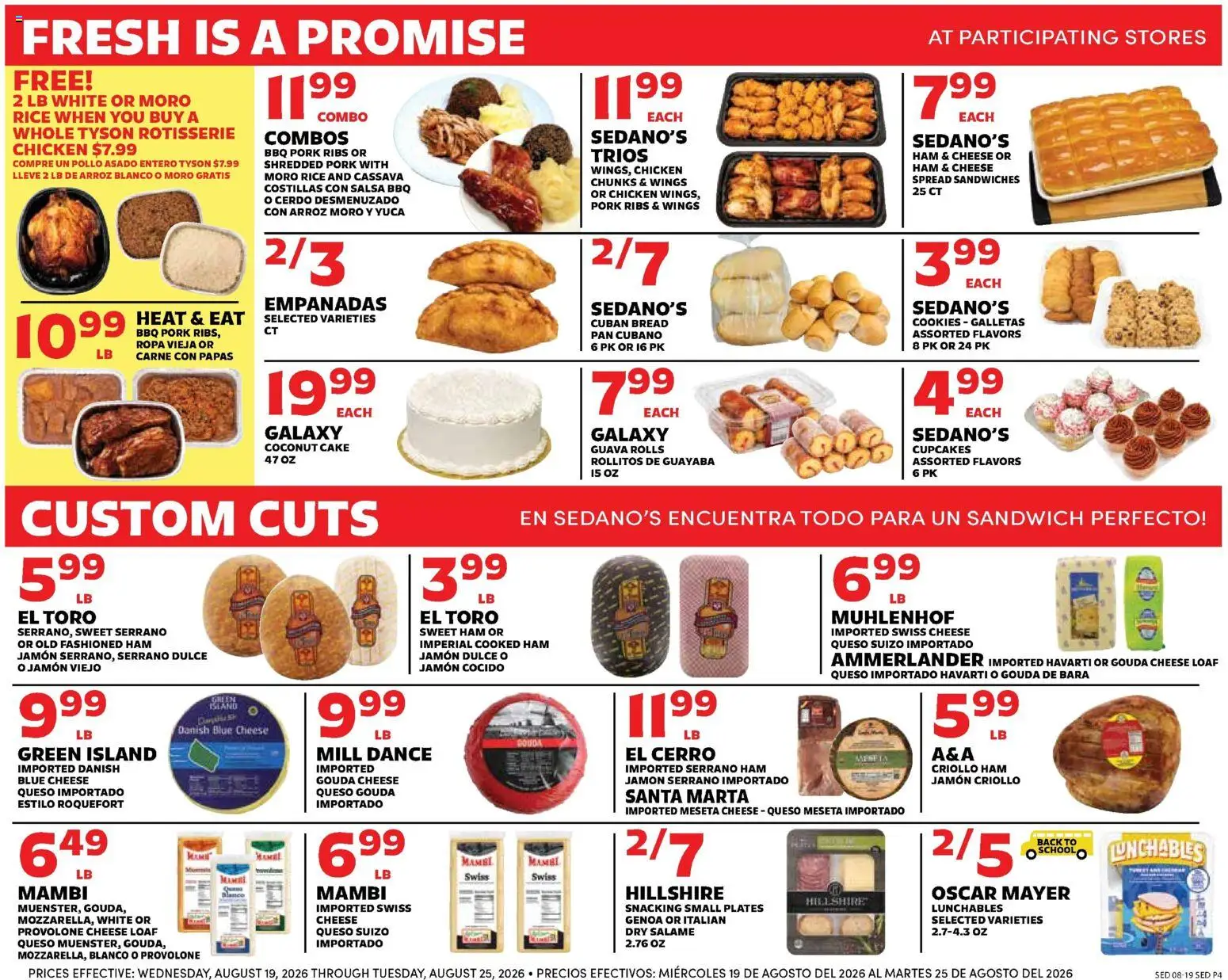 Sedano's Weekly Ad - valid from 08/19/2026 | Page: 4 | Products: Serrano ham, Gouda cheese, Cheese, Chicken ham