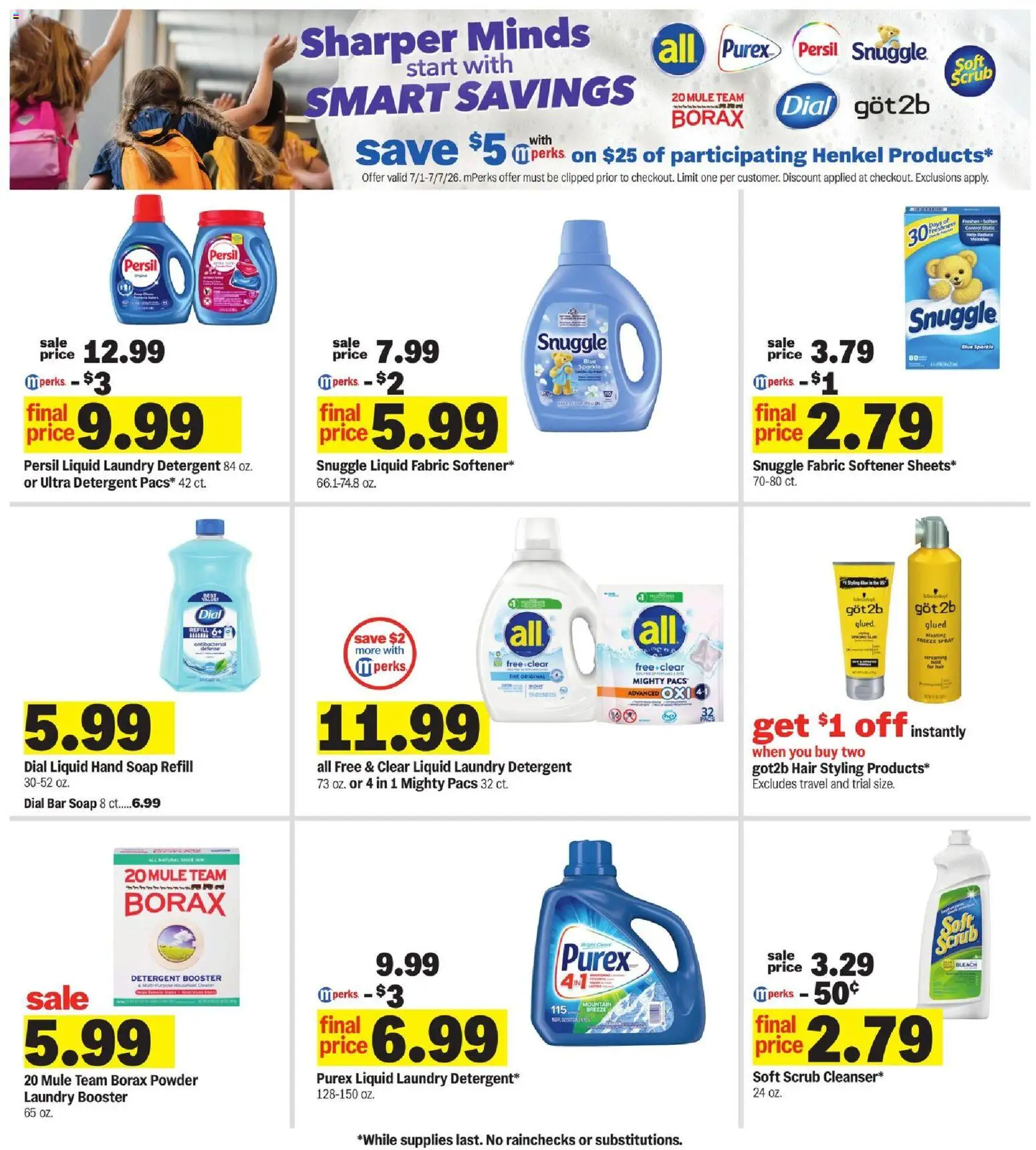 Meijer Weekly Ad - valid from 07/01/2026 | Page: 45 | Products: Powder, Fabric softener, Detergent, Bar Soap
