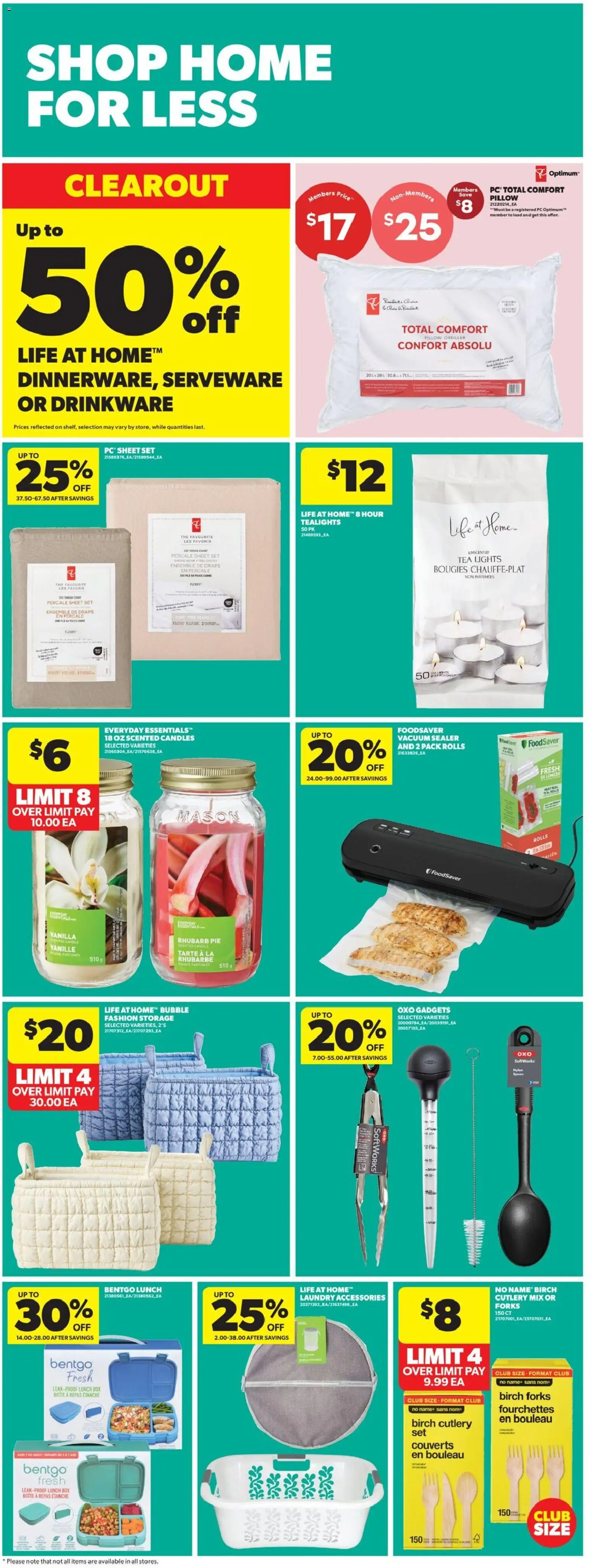 Real Canadian Superstore flyer valid from Oct 1, 2026 | Page: 38 | Products: Tea, Pillow, Lunch box, Candles