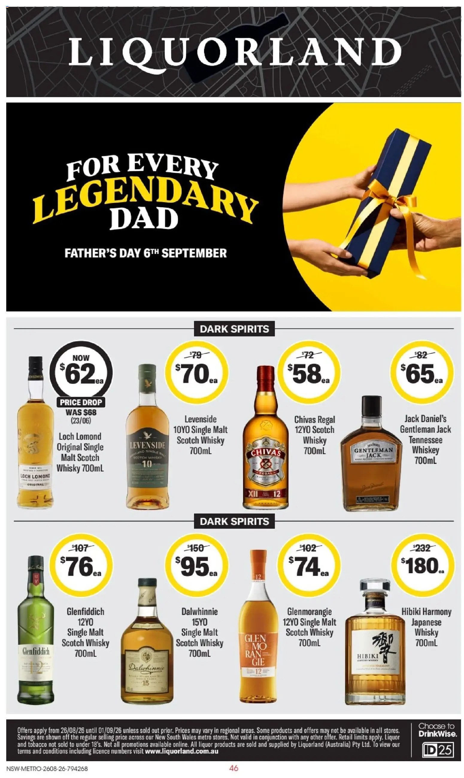 Liquorland catalogue - valid from 26/08/2026 | Page: 1 | Products: Scotch whisky, Whiskey, Scotch, Jack Daniel’s