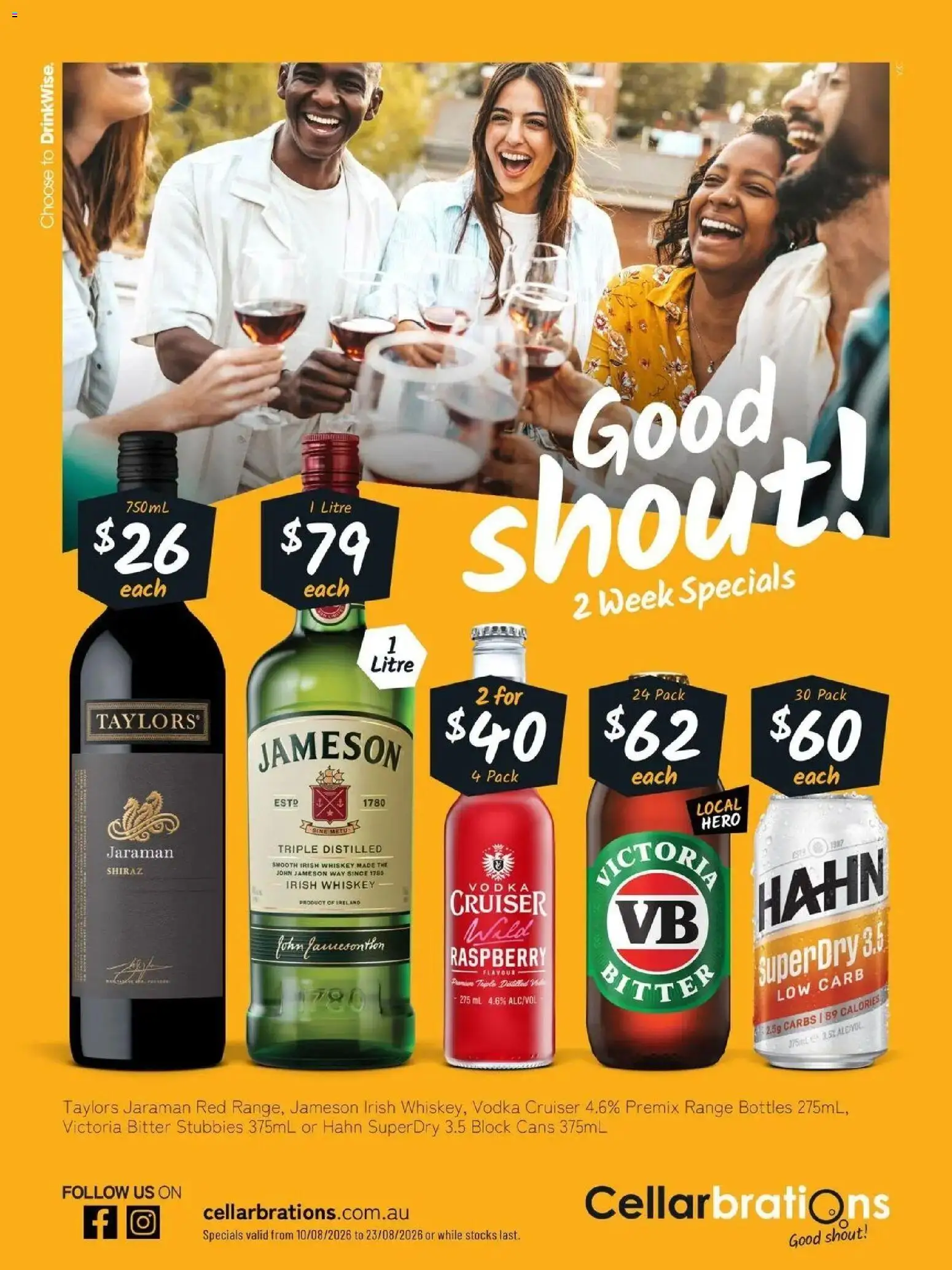 Cellarbrations catalogue - valid from 10/08/2026 | Page: 1 | Products: Vodka, Whiskey, Raspberry, Jameson