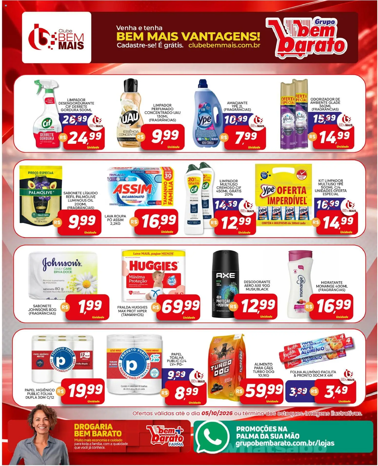 Supermercado Bem Barato Folheto - válido de 29/09/2026 | Página: 5 | Produtos: Papel toalha, Pó, Desodorante, Papel higiênico