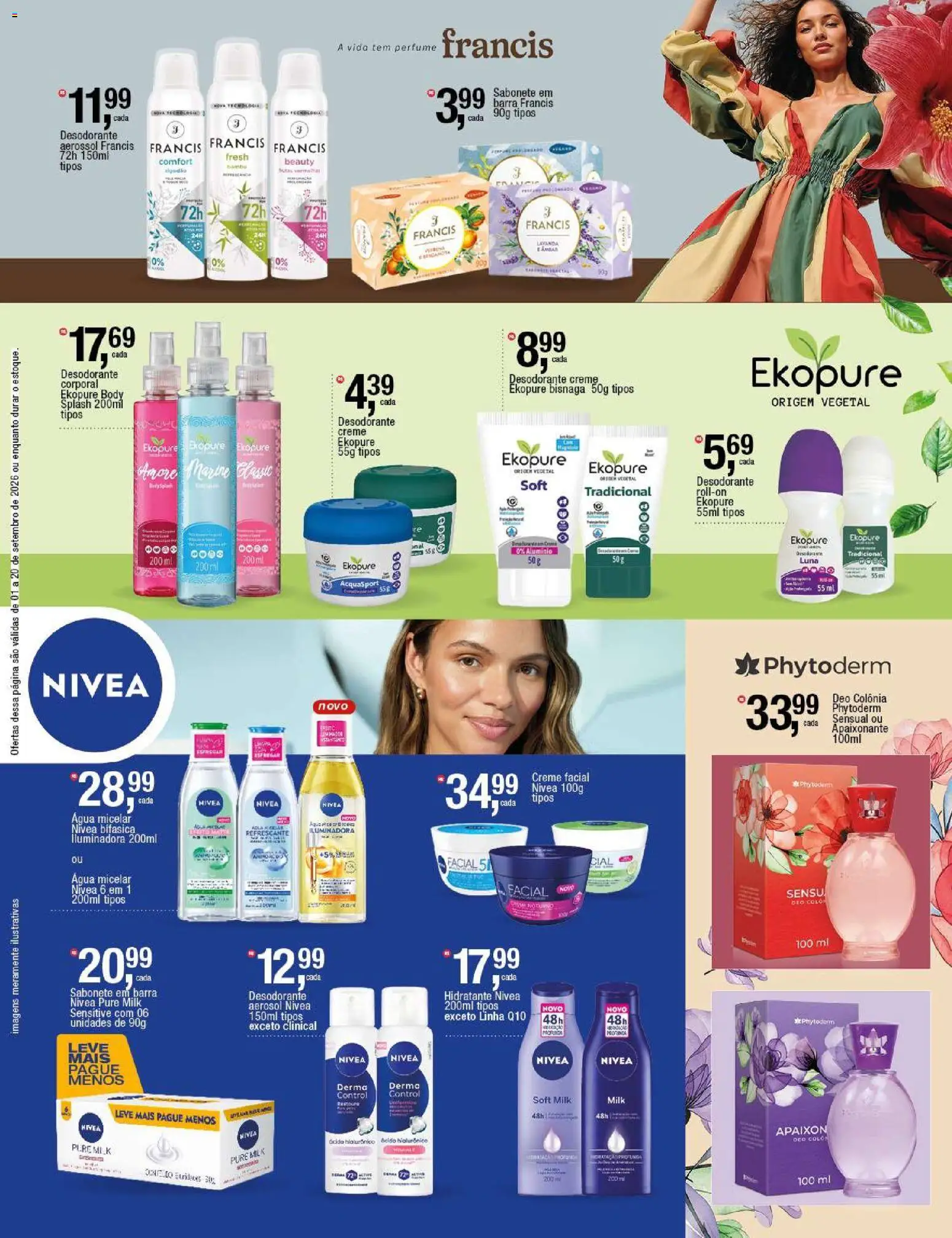 Frangolândia Folheto - válido de 01/09/2026 | Página: 3 | Produtos: Creme facial, Água micelar, Sabonete, Body