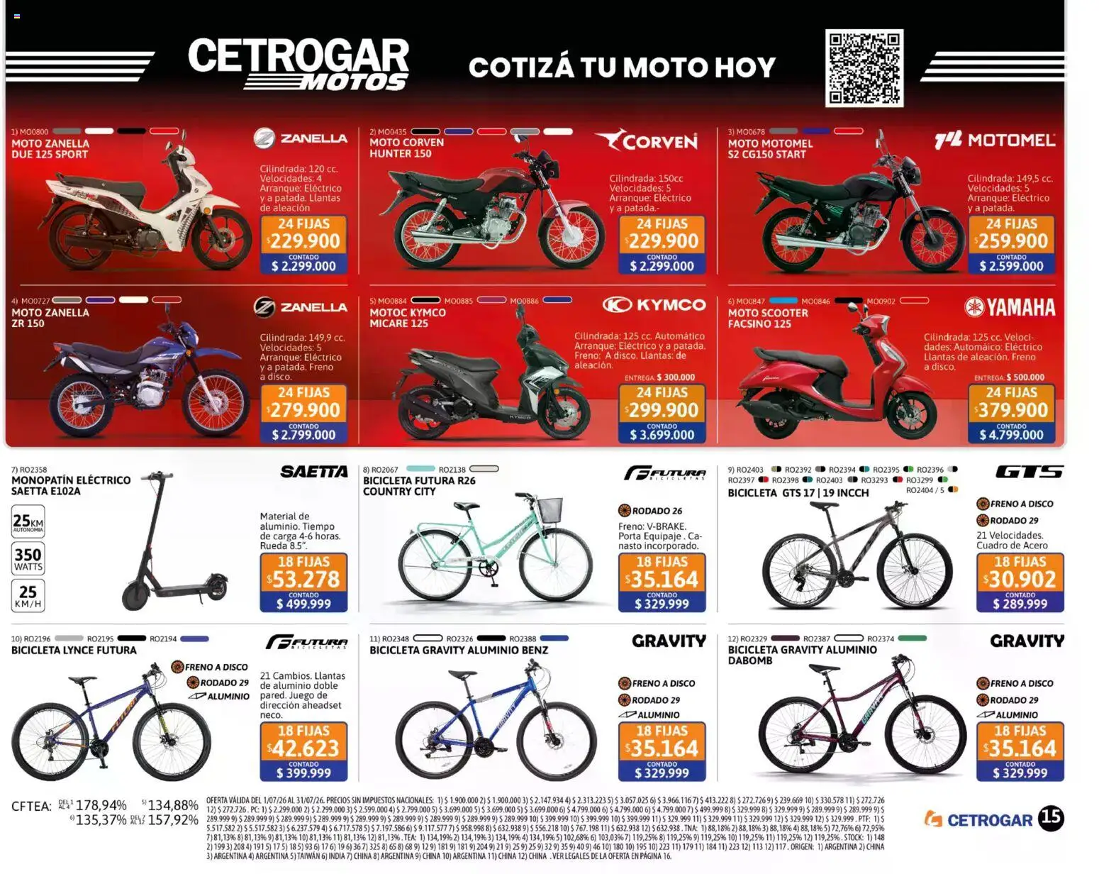 Cetrogar catálogo │ válido desde el 01/07/2026 | Página: 15 | Productos: Monopatin, Disco, Cuadro