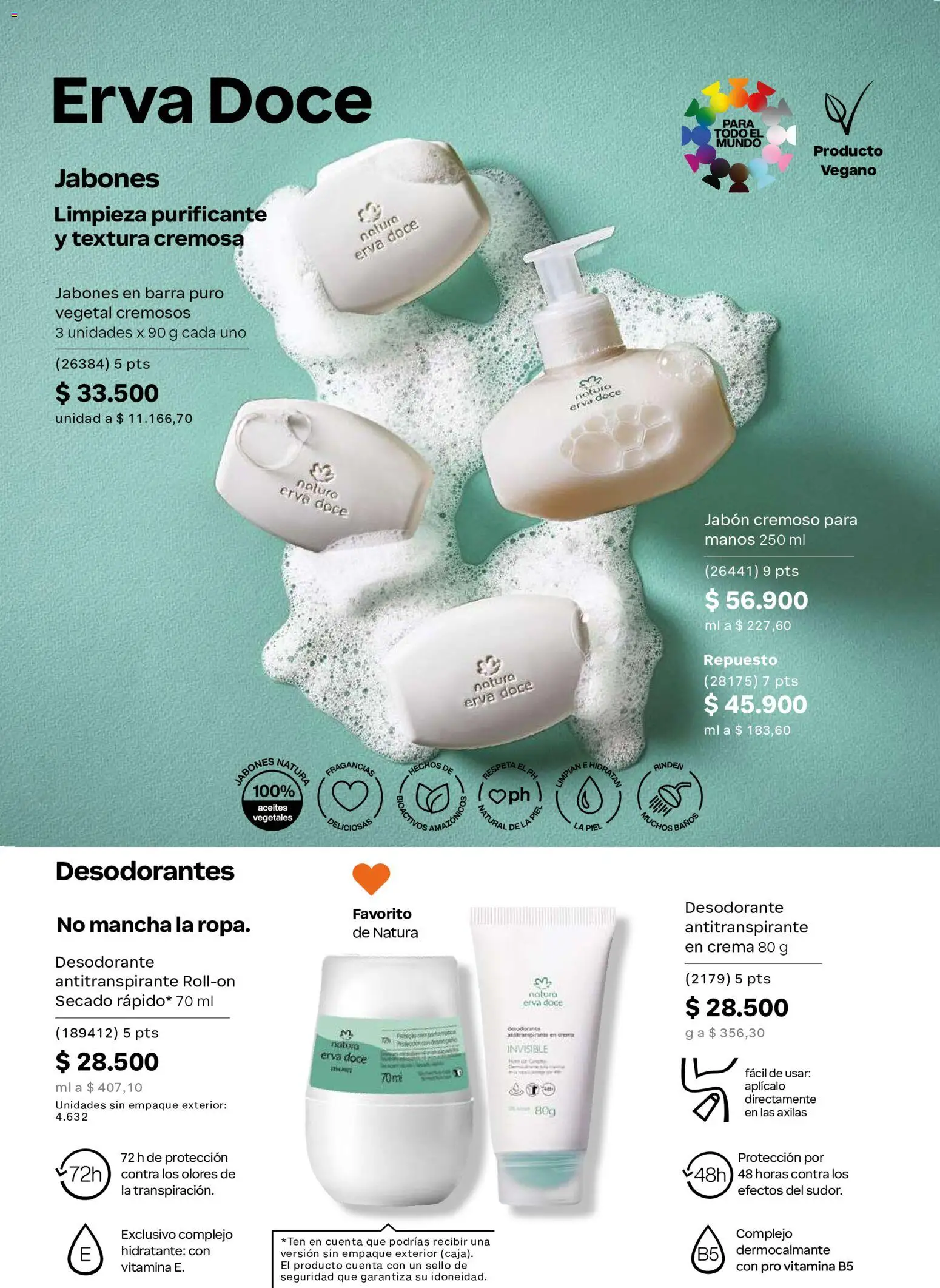 Natura revista - valida desde el 22/07/2026 | Página: 135 | Productos: Crema, Jabón, Desodorante, Antitranspirante