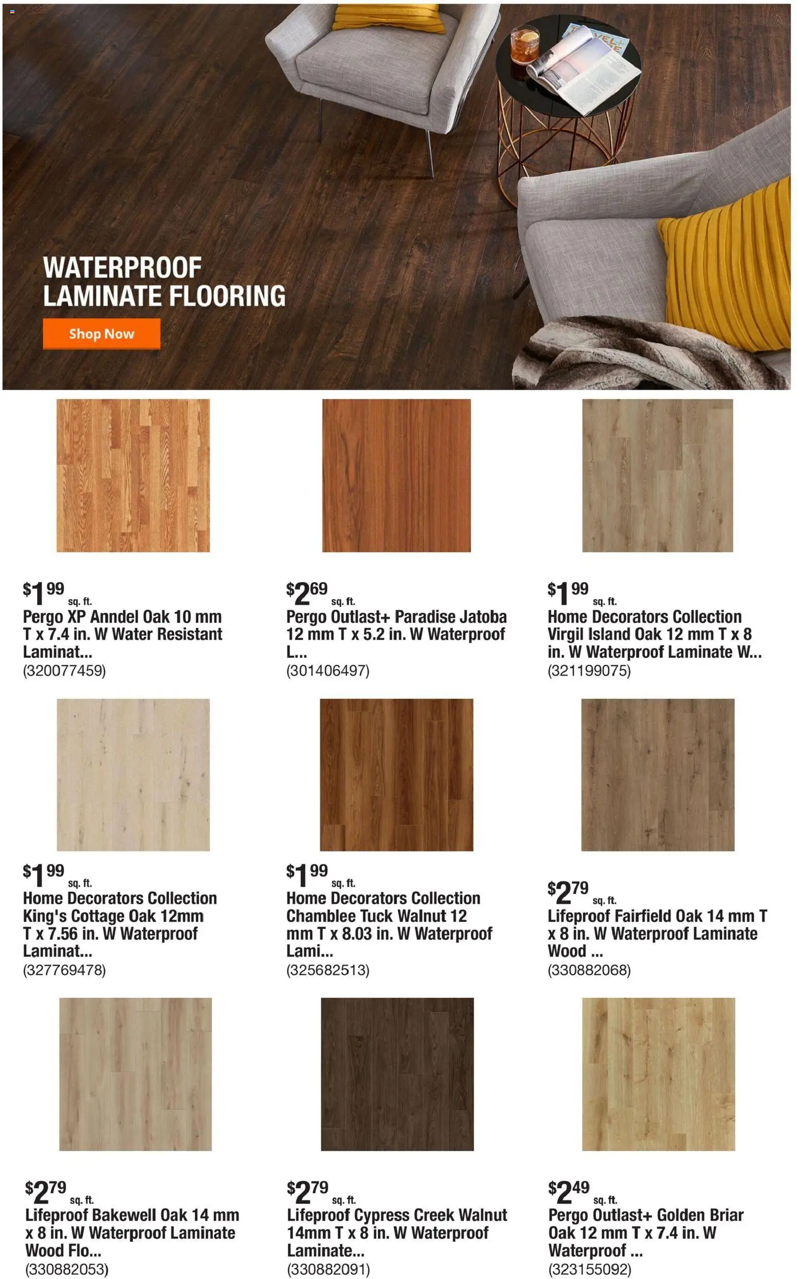 Home Depot Weekly Ad - valid from 08/20/2026 | Page: 4 | Products: Laminate flooring, Water