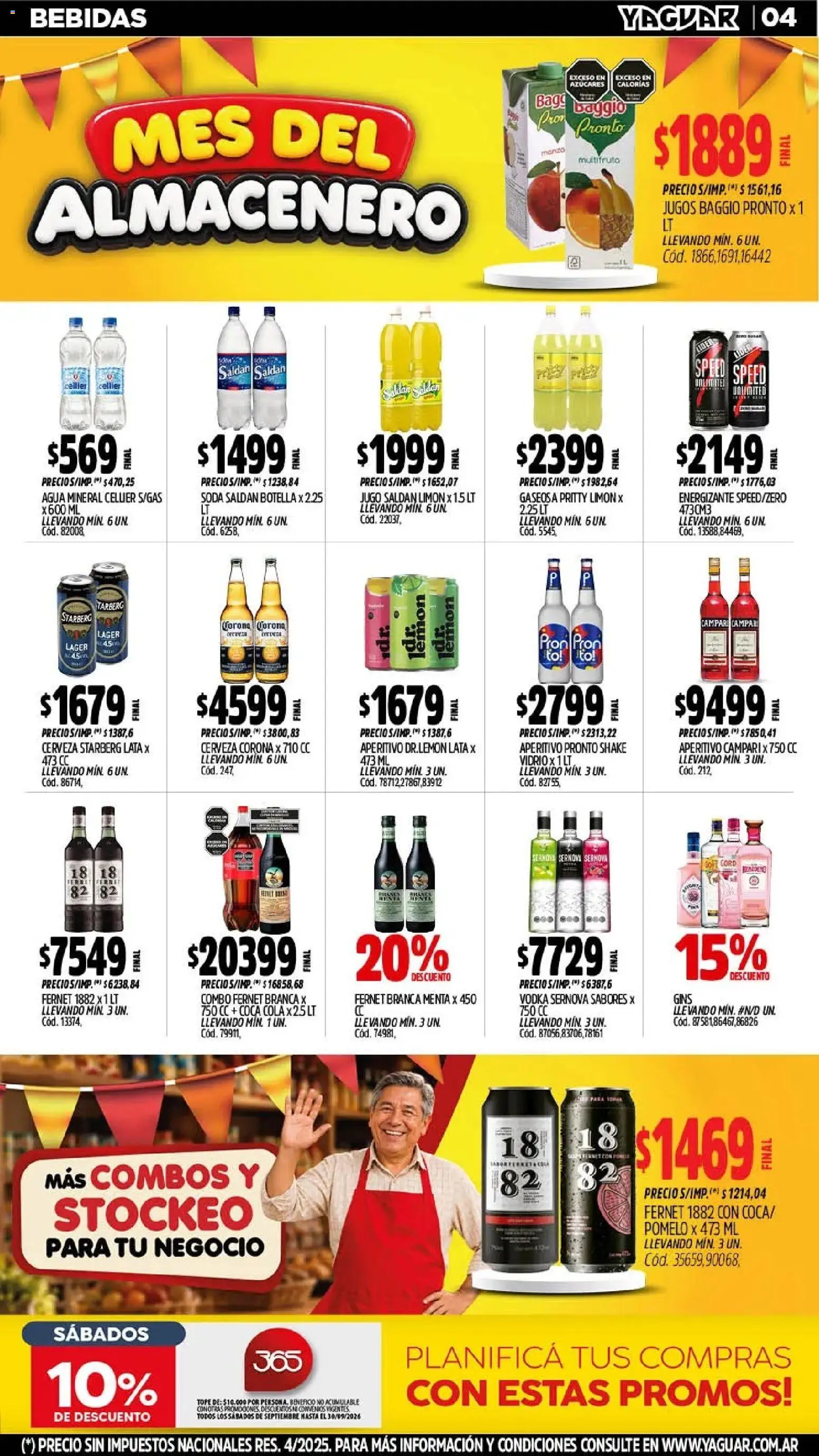 Yaguar - Oferta Semanal Córdoba │ válido desde el 28/09/2026 | Página: 4 | Productos: Vodka, Bebidas, Limón, Agua mineral